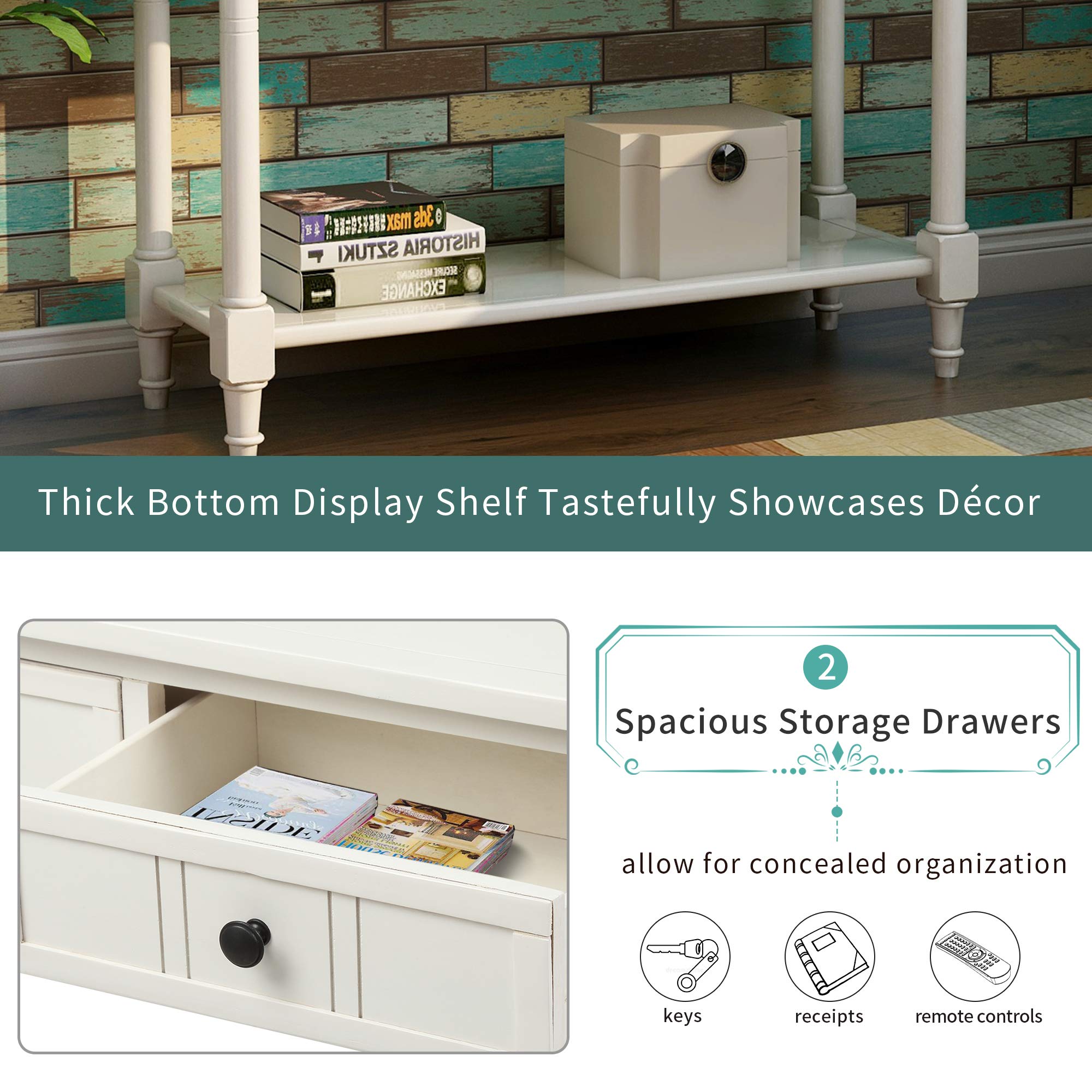 Merax Wooden Console Table - Entryway Sofa Table with Storage Shelf, Modern Sideboard for Living Room, Hallway & Bedroom - Perfect for Home Decor & Organization