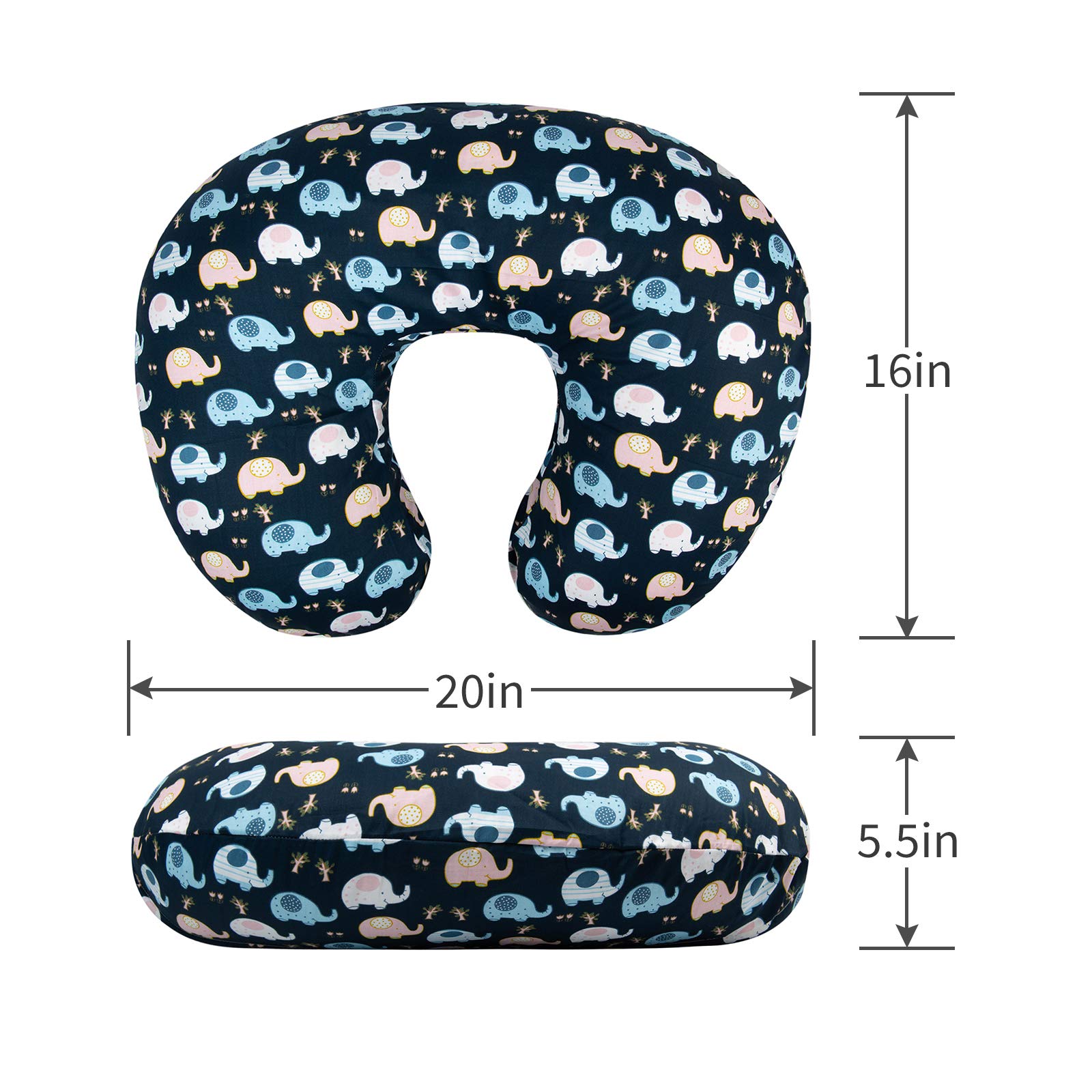 ALVABABY 2 Pack Nursing Pillow Covers - Ultra Soft & Breathable Cotton for Breastfeeding Moms - Perfect Fit for Infant Nursing Pillows - Ideal for Comfortable Breastfeeding, Pumping & Baby Bonding Time