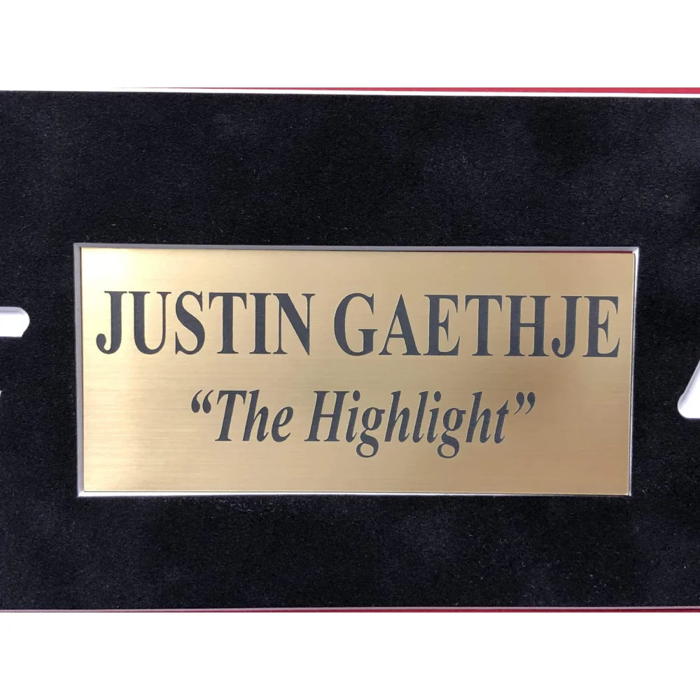 Justin Gaethje Signed UFC Framed 8x10 Photo Collage with JSA COA - Autographed Flip Bird Memorabilia - Perfect for MMA Fans, Sports Collectors, and Man Cave Decor