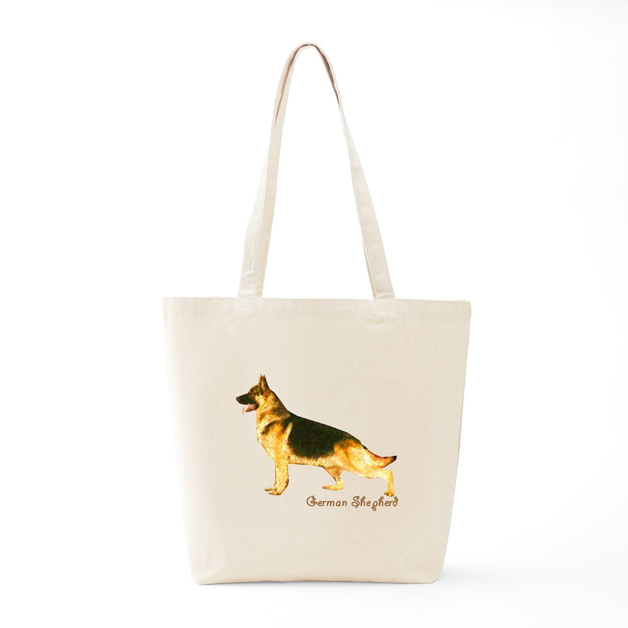 German Shepherd Tote Bag - Natural Canvas Reusable Shopping Bag for Groceries, Beach & Everyday Use | Durable Eco-Friendly Tote