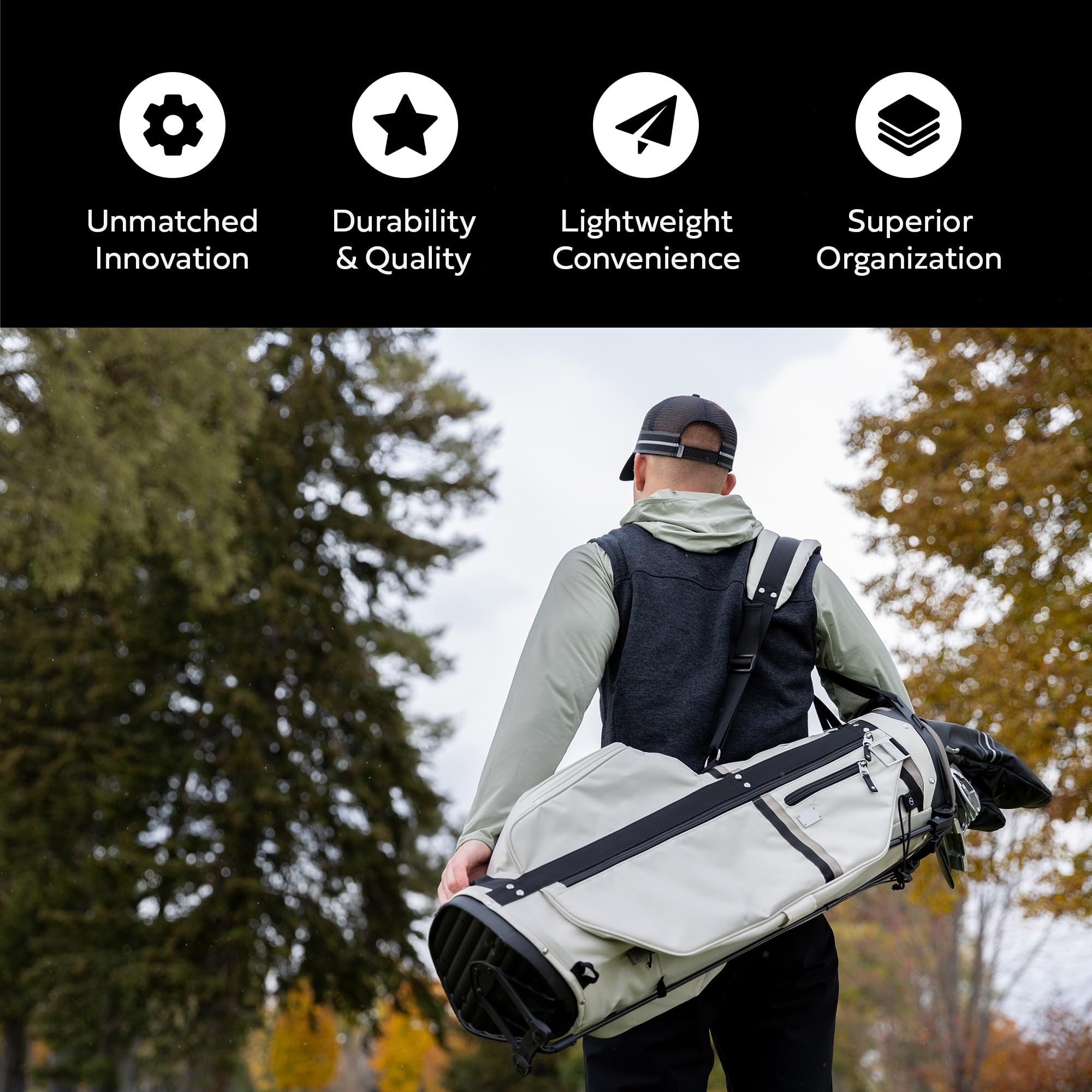 Sun Mountain 2025 Maverick 14-Way Divider Golf Bag with 9 Spacious Pockets - Lightweight Stand/Cart Bag for Men & Women - Ergonomic Dual Shoulder Straps - Perfect for Walking Courses & Golf Cart Use