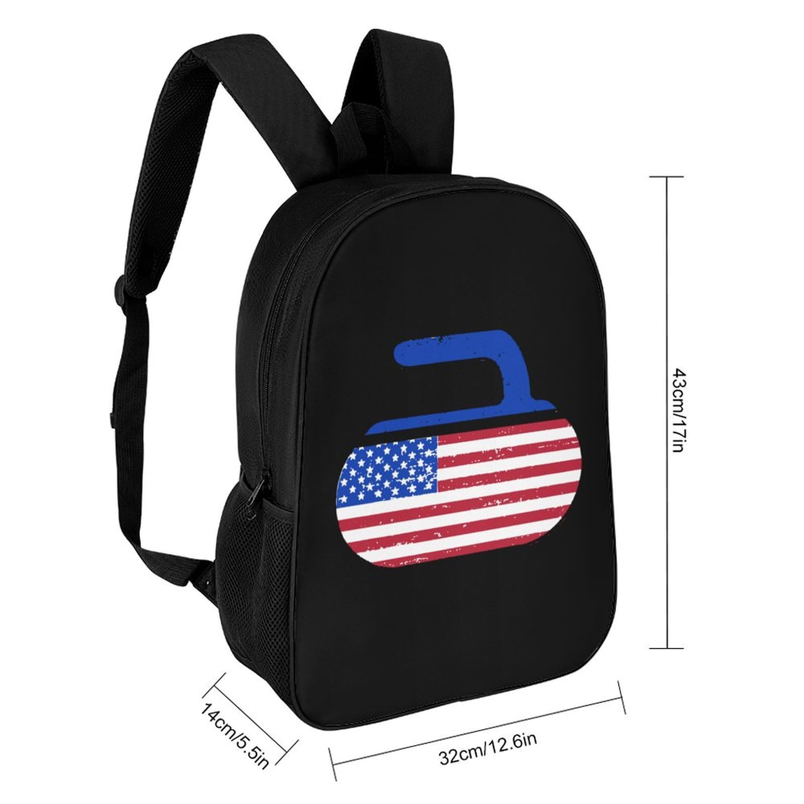 IOEDTHBJ 3D Printed American Flag Backpack - 17 Inch Laptop Backpack for Men & Women, Stylish School & Travel Computer Bag - Perfect for College, Work & Outdoor Adventures