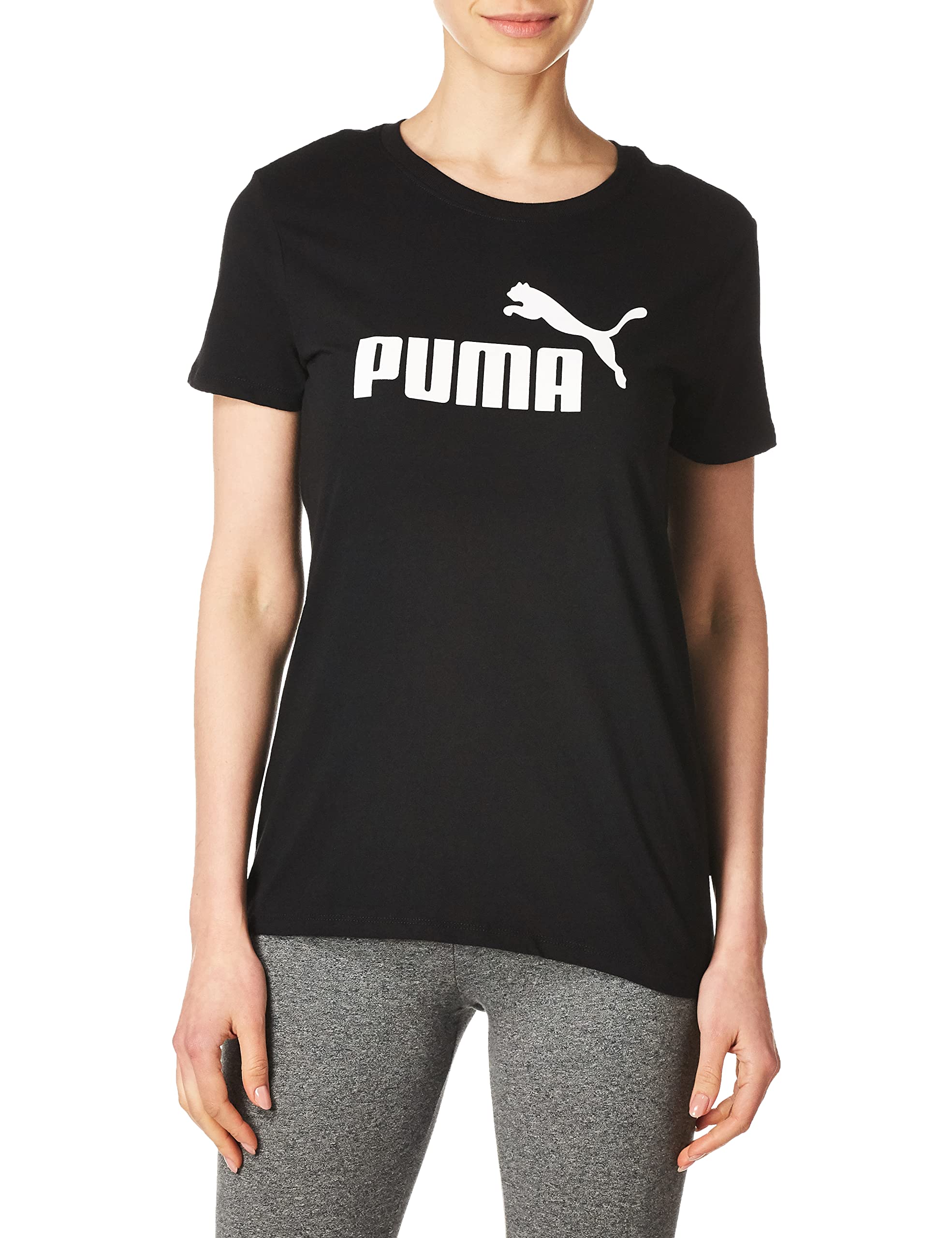 PUMA Women's Essential Cotton T-Shirt - Soft Casual Short Sleeve Tee for Everyday Wear (Plus Sizes Available) - Perfect for Gym, Running & Lounge Outfits