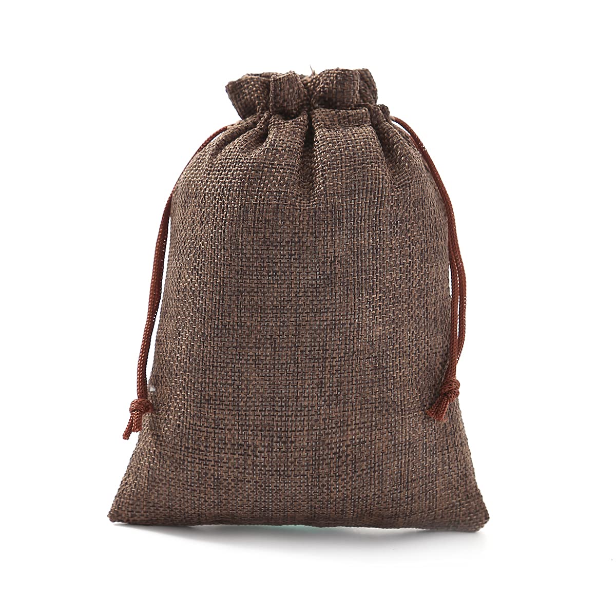 50pcs Small Brown Burlap Drawstring Gift Bags - 3.93x5.51 Inch Jewelry Pouches for Wedding Favors, Birthday Party, Christmas DIY Crafts - Perfect for Jewelry Packaging, Party Favors & Home Organization