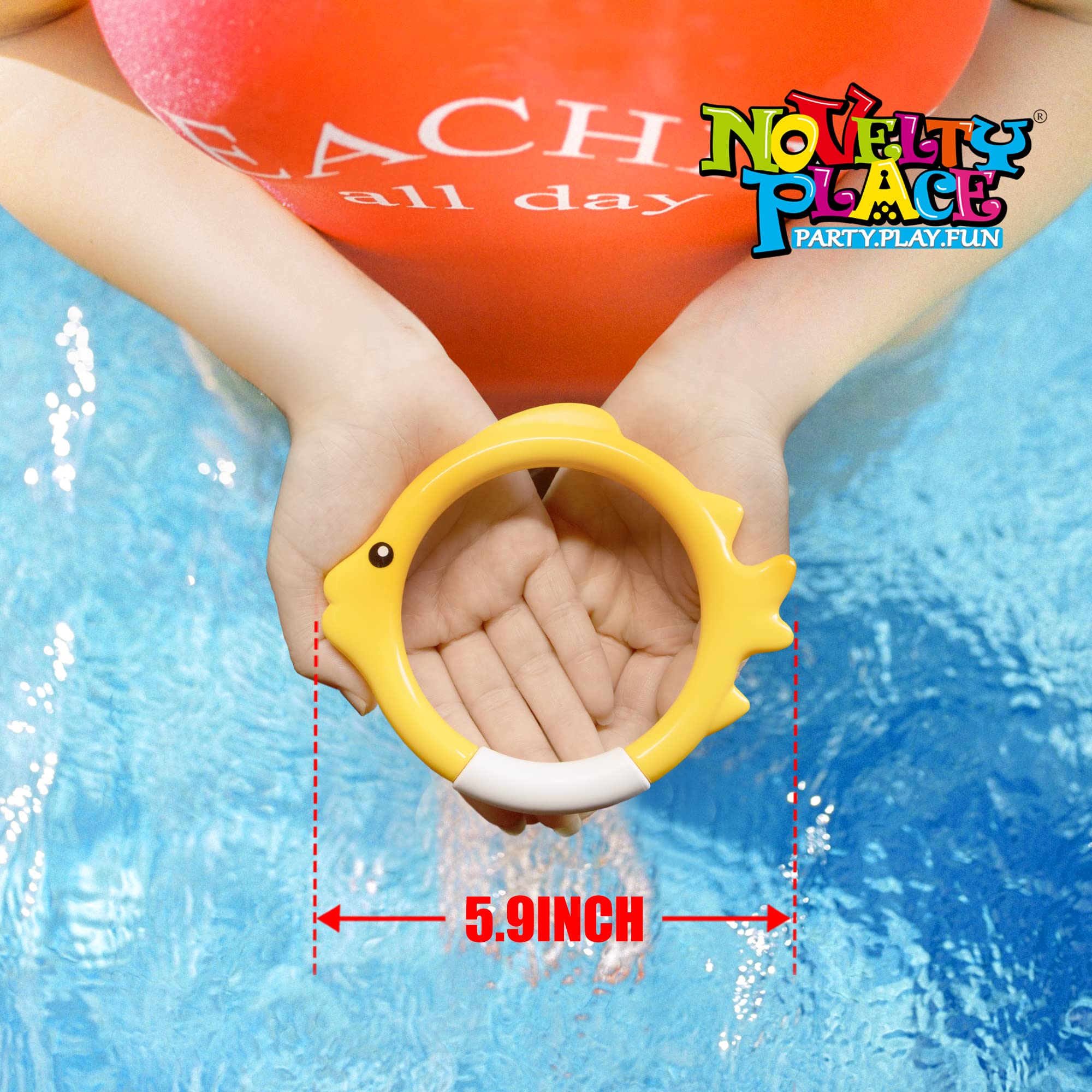 4Pcs Fish Shape Diving Ring Set - Throw, Dive & Retrieve Pool Toys for Kids & Adults - Underwater Swimming Training Accessories - Perfect for Family Fun, Beach Parties & Pool Games
