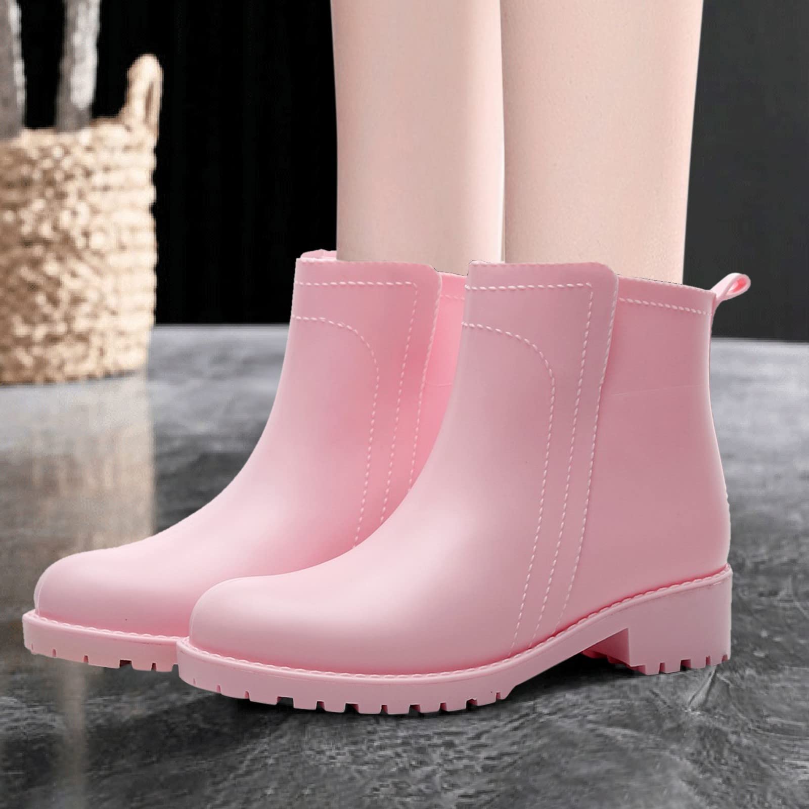 Zhouxingb Women's Steel Toe Boots - Lightweight Cute High Heel Ankle Booties for Fall 2023 | Brown & Black Prom Shoes, Low Heel Sneaker Boots & Slippers | Perfect for Work, Parties & Everyday Wear