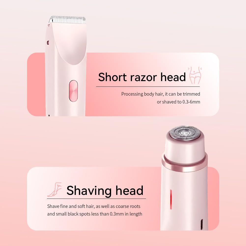 Best Women's Electric Shaver - 2-in-1 Wet/Dry Rechargeable Razor for Legs & Bikini Area | Double Head Hair Remover for Smooth Skin | Perfect for Shower, Travel & Quick Hair Removal