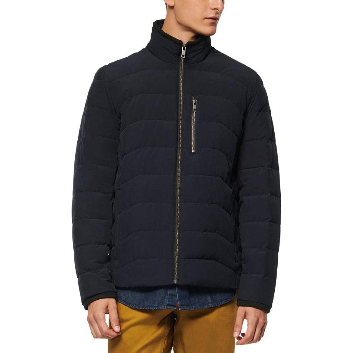 Andrew Marc Men's Carlisle Water Resistant Down Jacket - Lightweight Warm Winter Coat for Outdoor Activities, Hiking & Travel