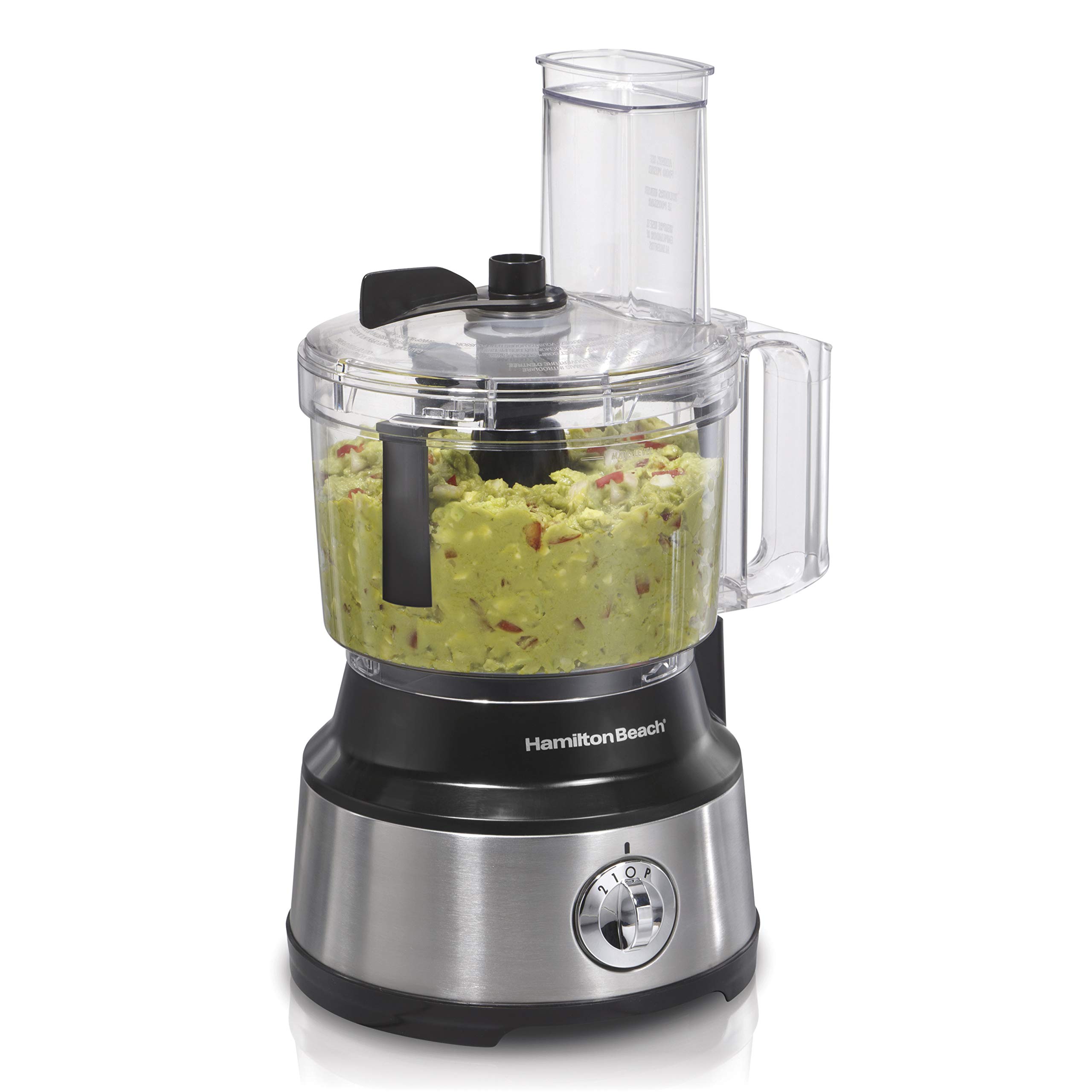 Hamilton Beach Electric Deep Fryer with 8 Cups (2 Liters) Oil Capacity - 10-Cup Food Processor & Vegetable Chopper for Slicing, Shredding, Mincing & Puree - Stainless Steel Bowl Scraper - Perfect for Home Cooking, Meal Prep & Restaurant Use