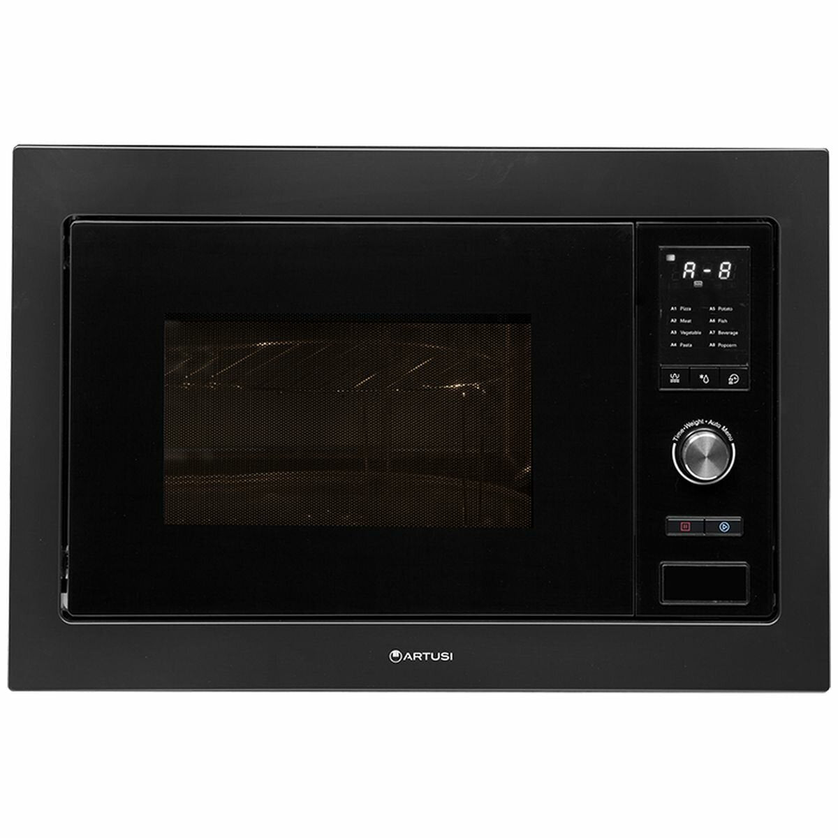 Artusi 25L Built-In Microwave with Trim Kit AMG28TKB/1 - Stainless Steel Convection Oven for Modern Kitchens, Perfect for Baking, Reheating & Quick Meals