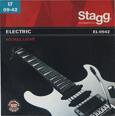 Premium Stagg EL 0942 Light Gauge Electric Guitar Strings - 9-42 Gauge for Smooth Playability & Bright Tone | Perfect for Rock, Blues & Studio Recording