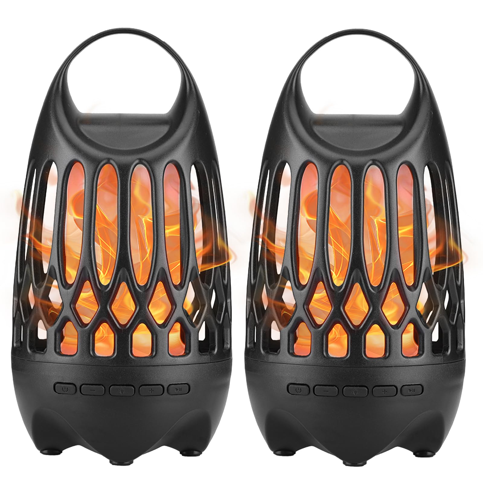 Portable Bluetooth Speaker with LED Flame Effect - Waterproof Wireless Outdoor/Indoor Speaker with Handle, Perfect for Camping, Parties & Home Decor | Great Gift for Men & Women