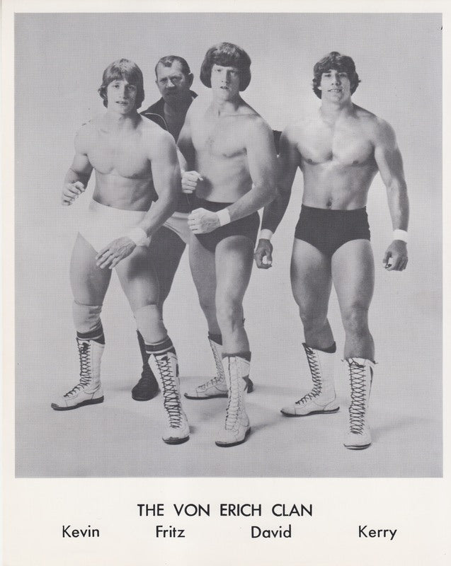 1982 WCCW Von Erich Clan Vintage Wrestling Promo Photo - Rare Collectible for Wrestling Fans, Memorabilia Display & Home Decor