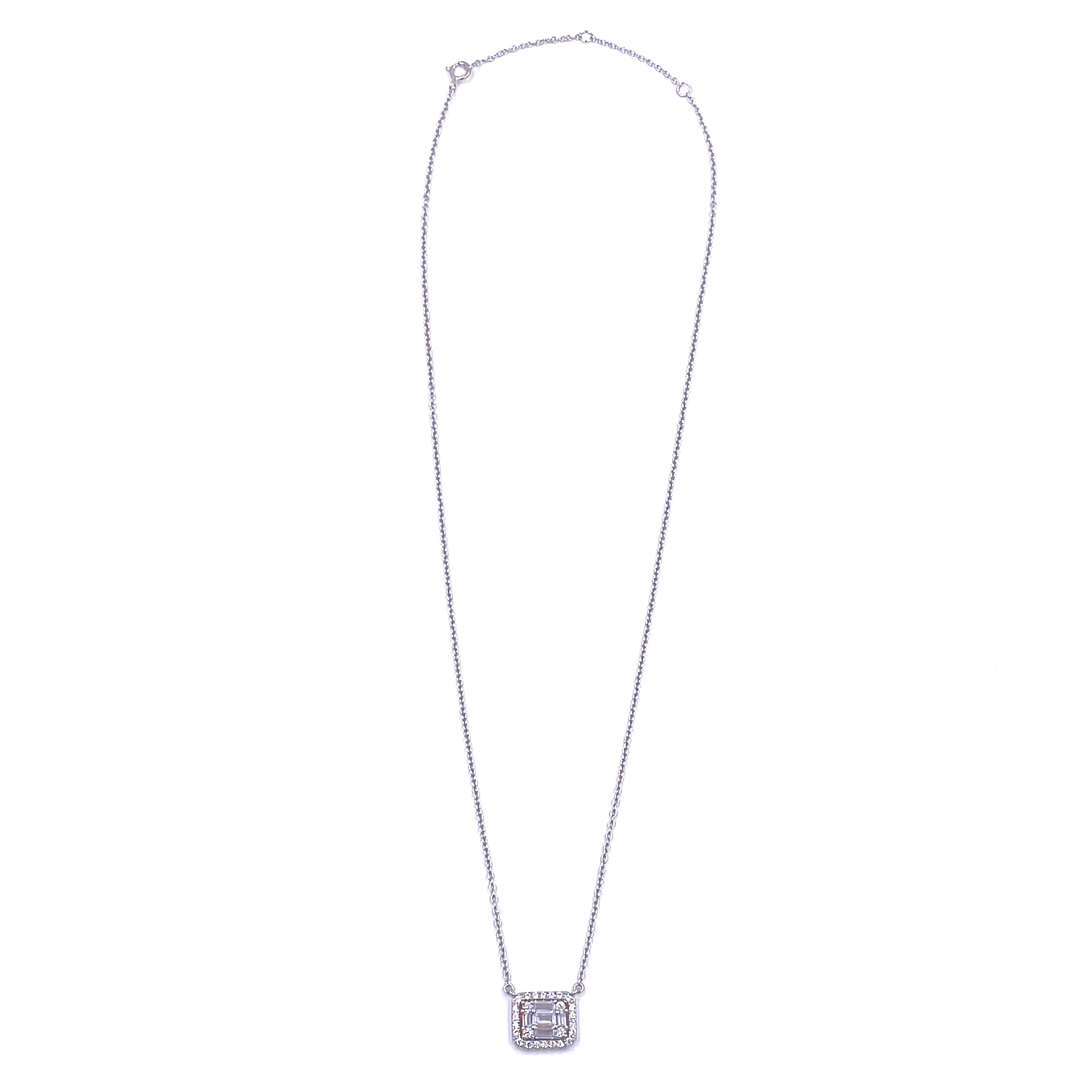Ashley Gold Sterling Silver CZ Emerald Cut Bezel Drop Necklace - Elegant Dangling Pendant for Women, Perfect for Parties, Weddings & Special Occasions