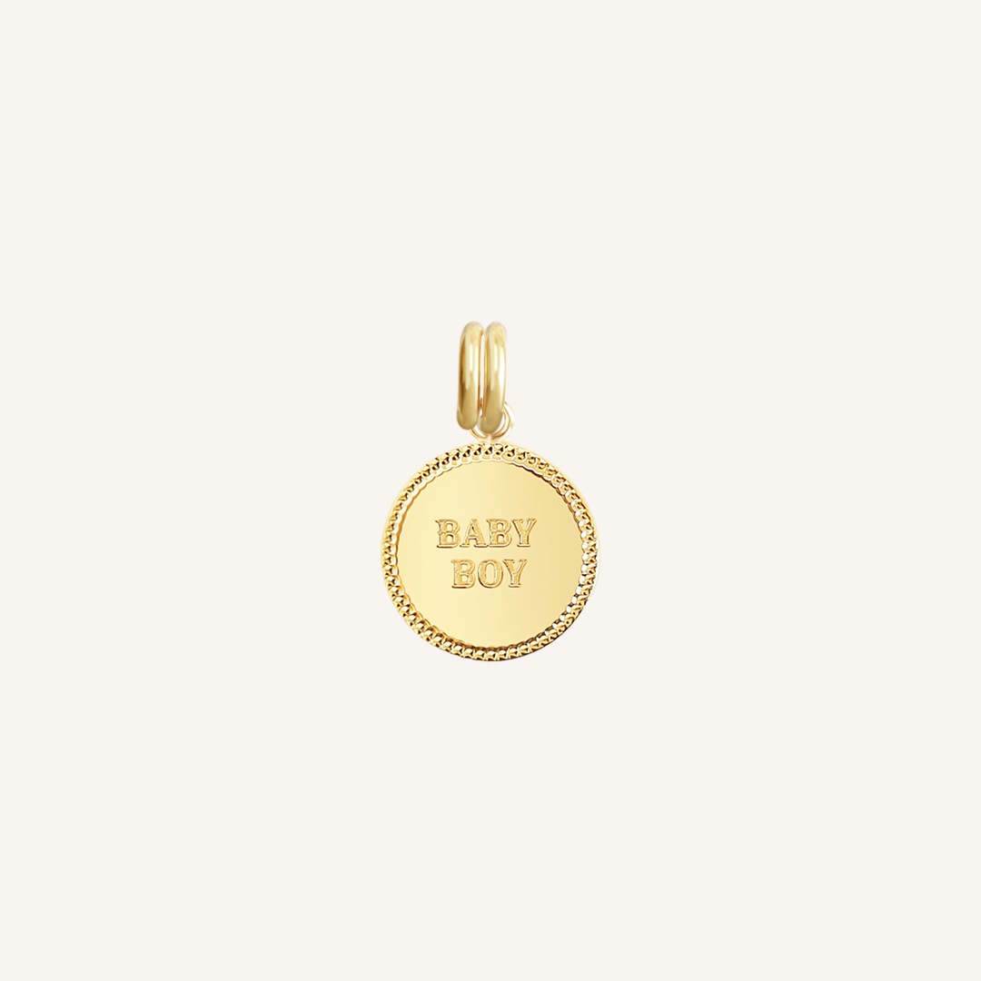 Baby Boy Charm - Sterling Silver or Gold Plated Pendant for Newborns & Infants | Perfect for Christening, Baptism & First Birthday Gifts