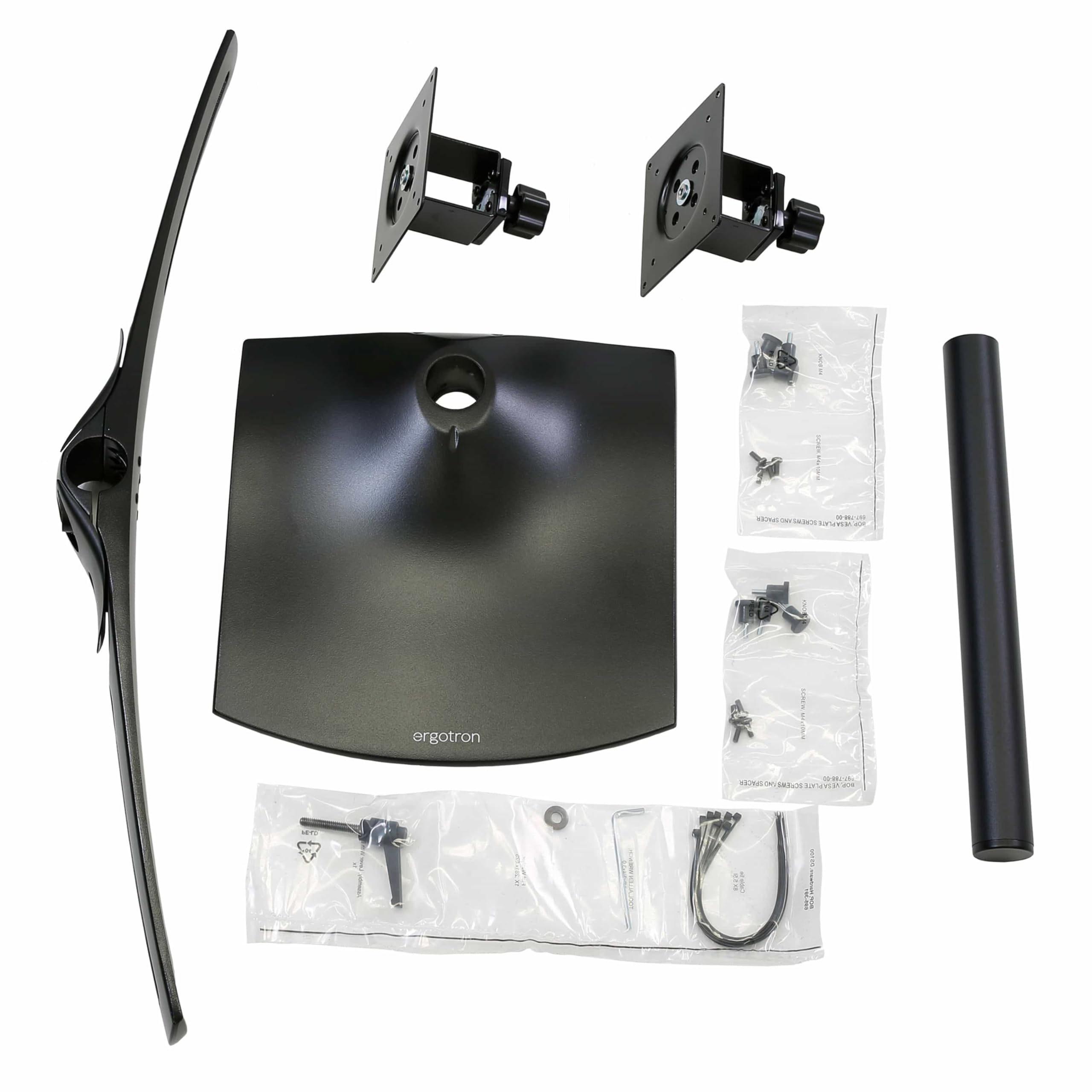 Ergotron DS100 Dual Monitor Stand - Adjustable VESA Mount for 2 Screens up to 24 Inches (0-31 lbs Each) - Horizontal Desk Mount for Home Office & Gaming Setup