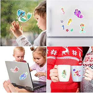 2 Pack Reusable Puffy Sticker Activity Books for Kids & Toddlers - Princess & Mermaid Stickers for Girls, Educational Learning Toys for Preschool Boys & Girls - Perfect for Birthday, Christmas Gifts & Travel Entertainment