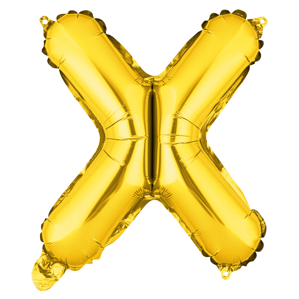 Balloonify Gold Mylar Letter X Balloon - 16 Inch Large Foil Alphabet Balloon for Birthday Party Decorations, Baby Showers & Anniversary Celebrations - 1 Count Box