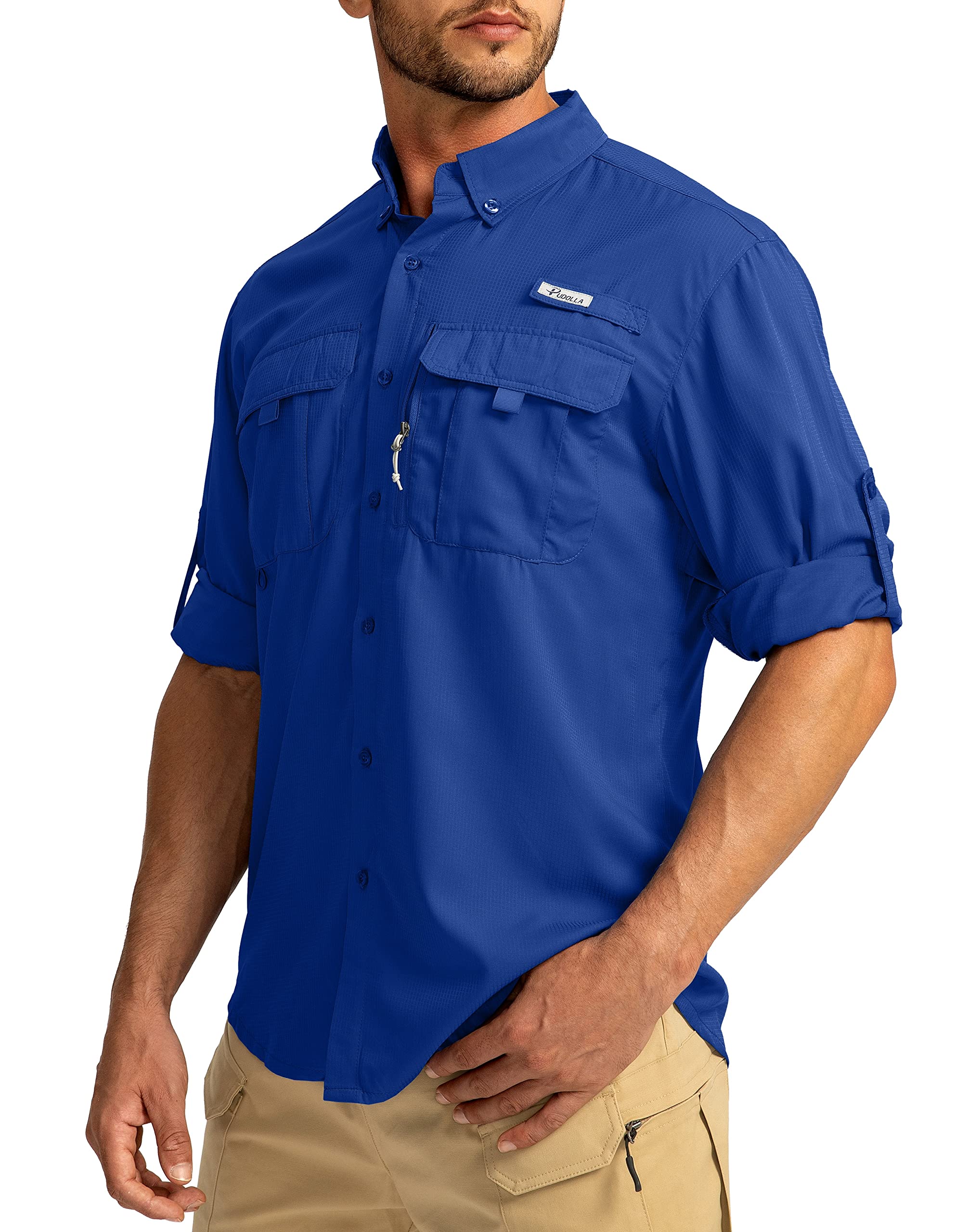 UPF50+ Men's Fishing Shirts Long Sleeve Sun Protection for Outdoor Work & Travel