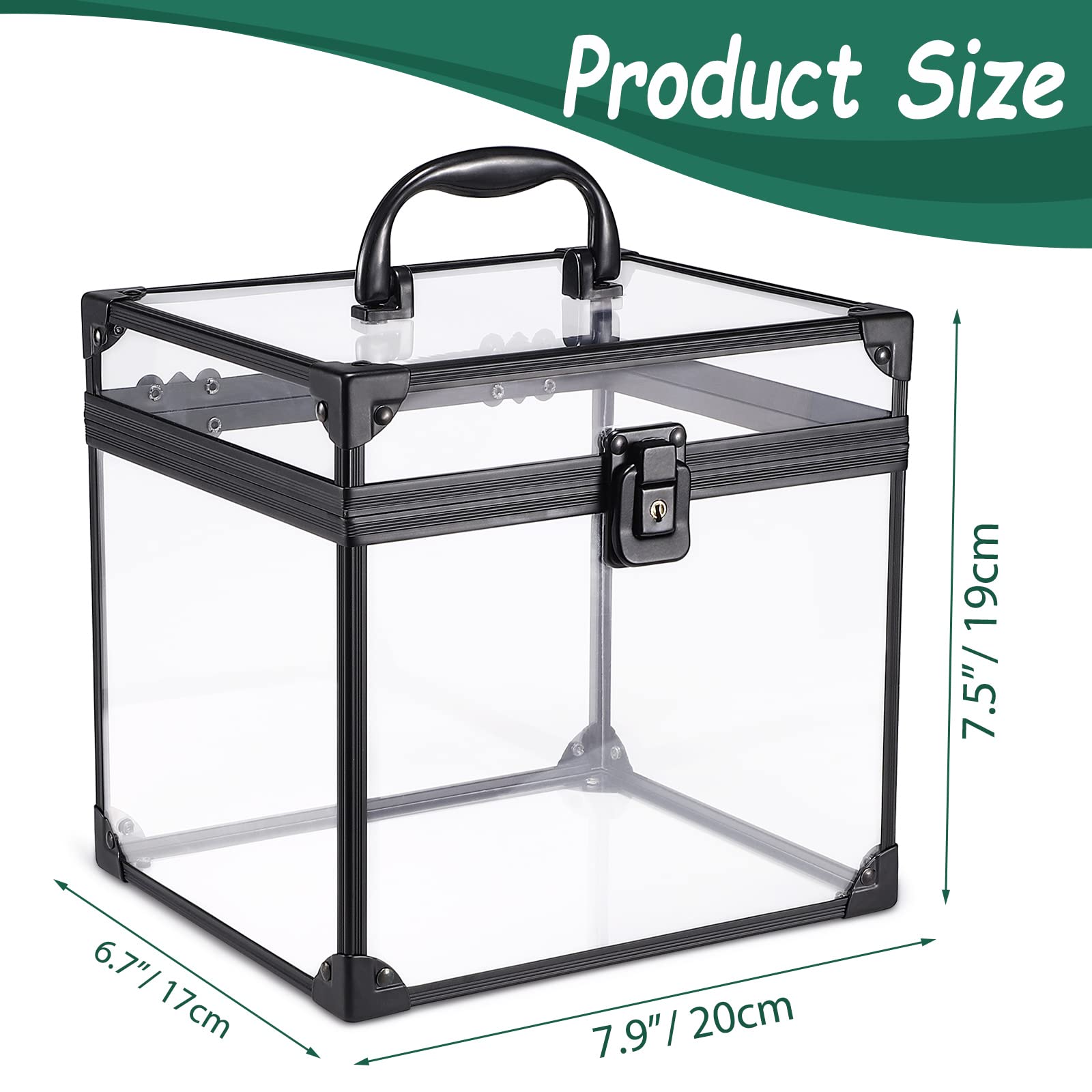 Portable Crown Storage Box for Pageants & Tiaras - 8x7x7.5 Inch Clear Makeup Organizer Case with Latches, Large Cosmetic Display & Travel Toiletry Organizer - Perfect for Beauty Pageants, Bridal Accessories & Jewelry Storage