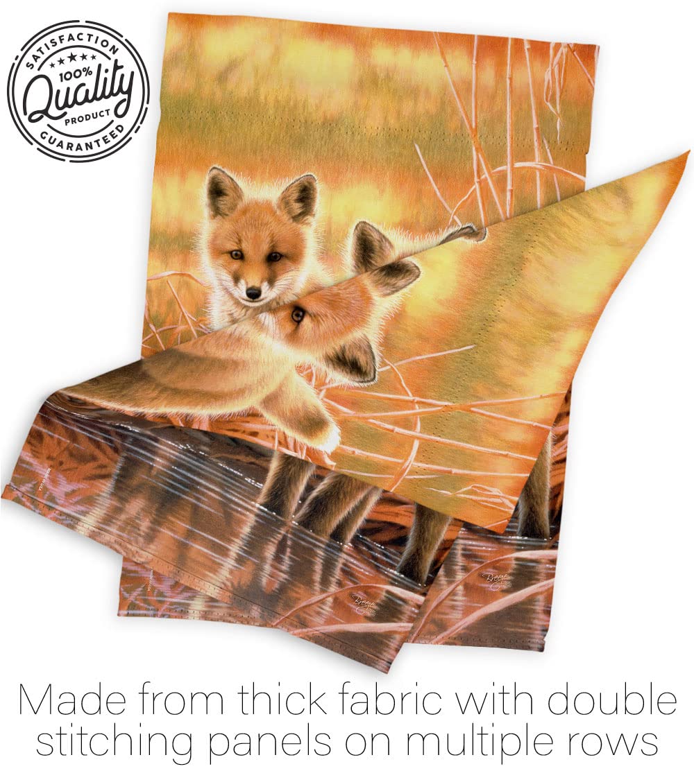 Foxes Nature Wildlife Decorative Vertical House Flag Set - 28