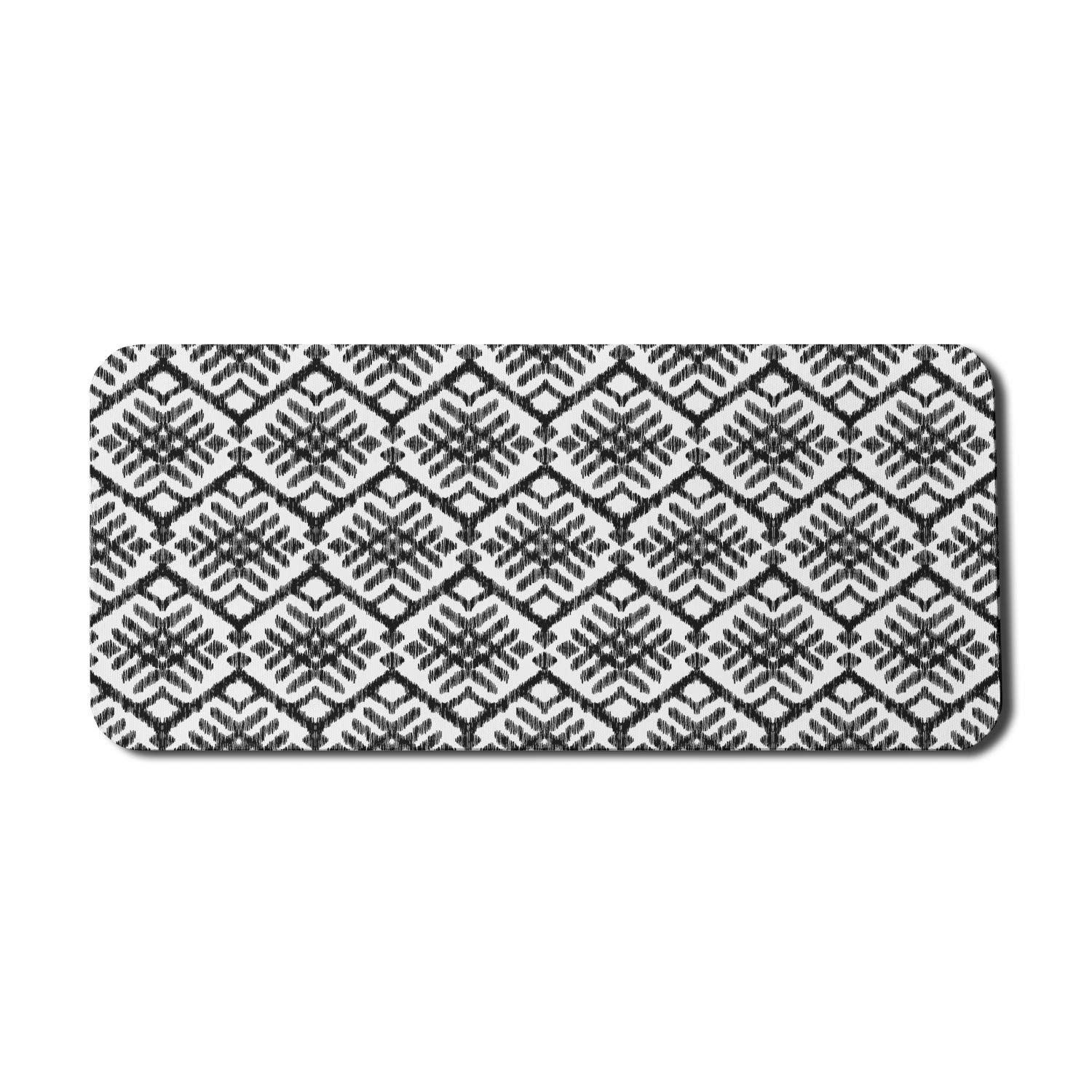 Ambesonne Tribal Computer Mouse Pad - Diagonal Bohemian Design with Stripes & Geometric Patterns, Non-Slip Rubber Base, Extra Large 35