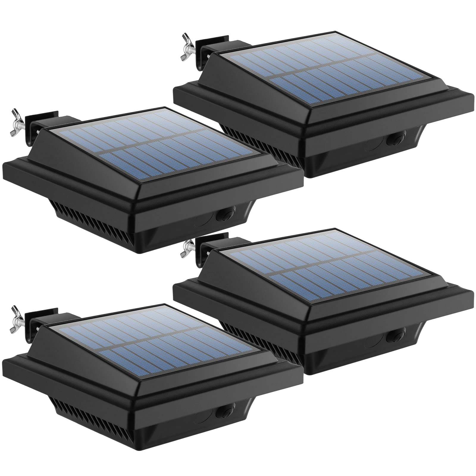 UniqueFire Solar Gutter Lights Outdoor - 40 LED Bright Solar Powered Waterproof Deck Lights for Wall, Fence, Stairs, Steps & Yard (4 Pack, Black/Warm White) | Perfect for Pathway Lighting, Garden Decoration & Nighttime Safety