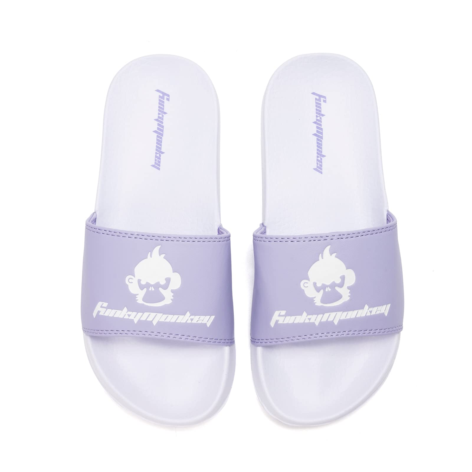 FunkyMonkey Women's Comfortable Slide Sandals - Breathable Slip-On Casual Sandals for Indoor, Outdoor, Beach, Pool & Home Use