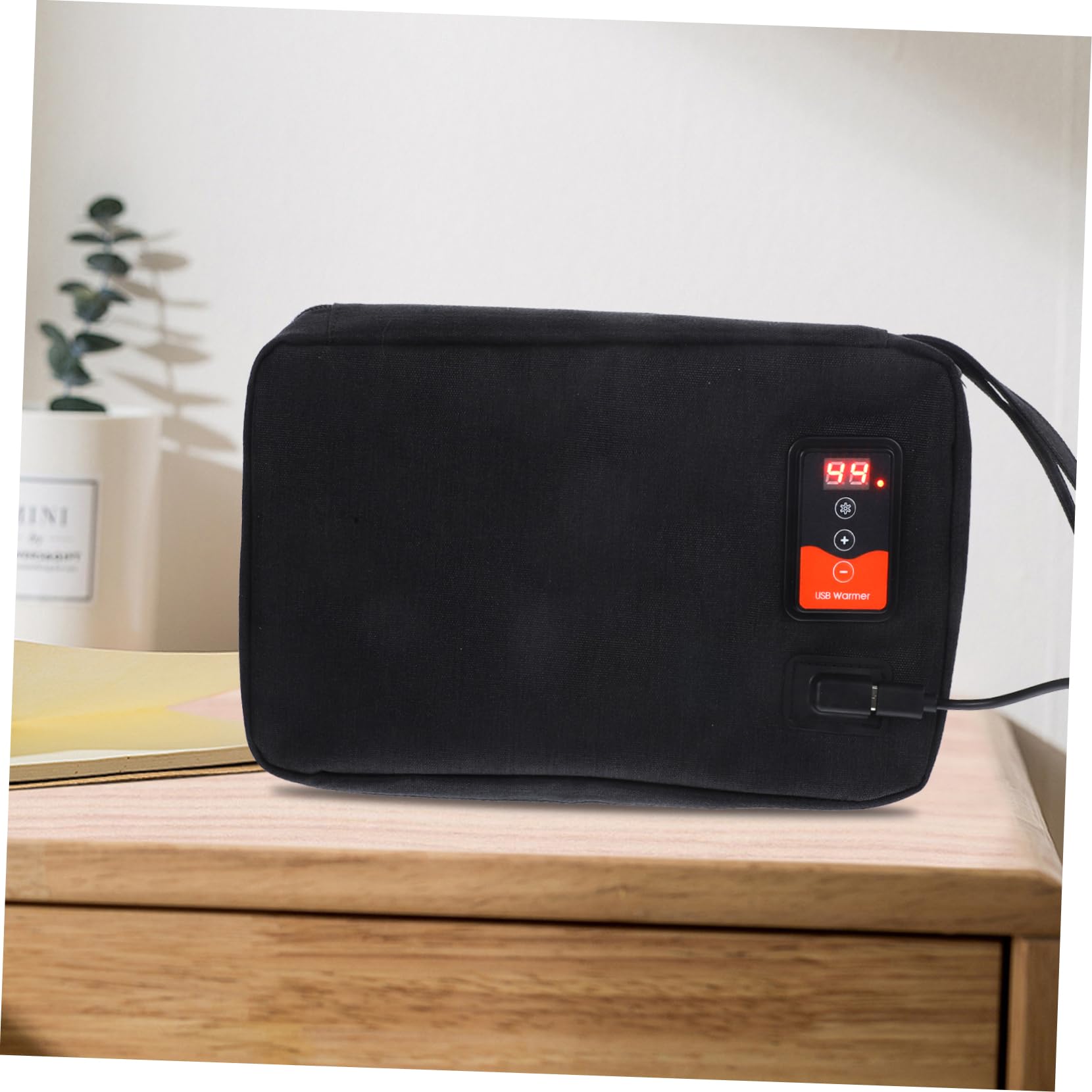ERINOGO Portable Baby Wipe Warmer & Dispenser - Heated Wet Wipes Container for Diaper Changing, Travel, Nursery & On-The-Go (25.5x16cm, Black) | Perfect for Home, Daycare & Outdoor Use