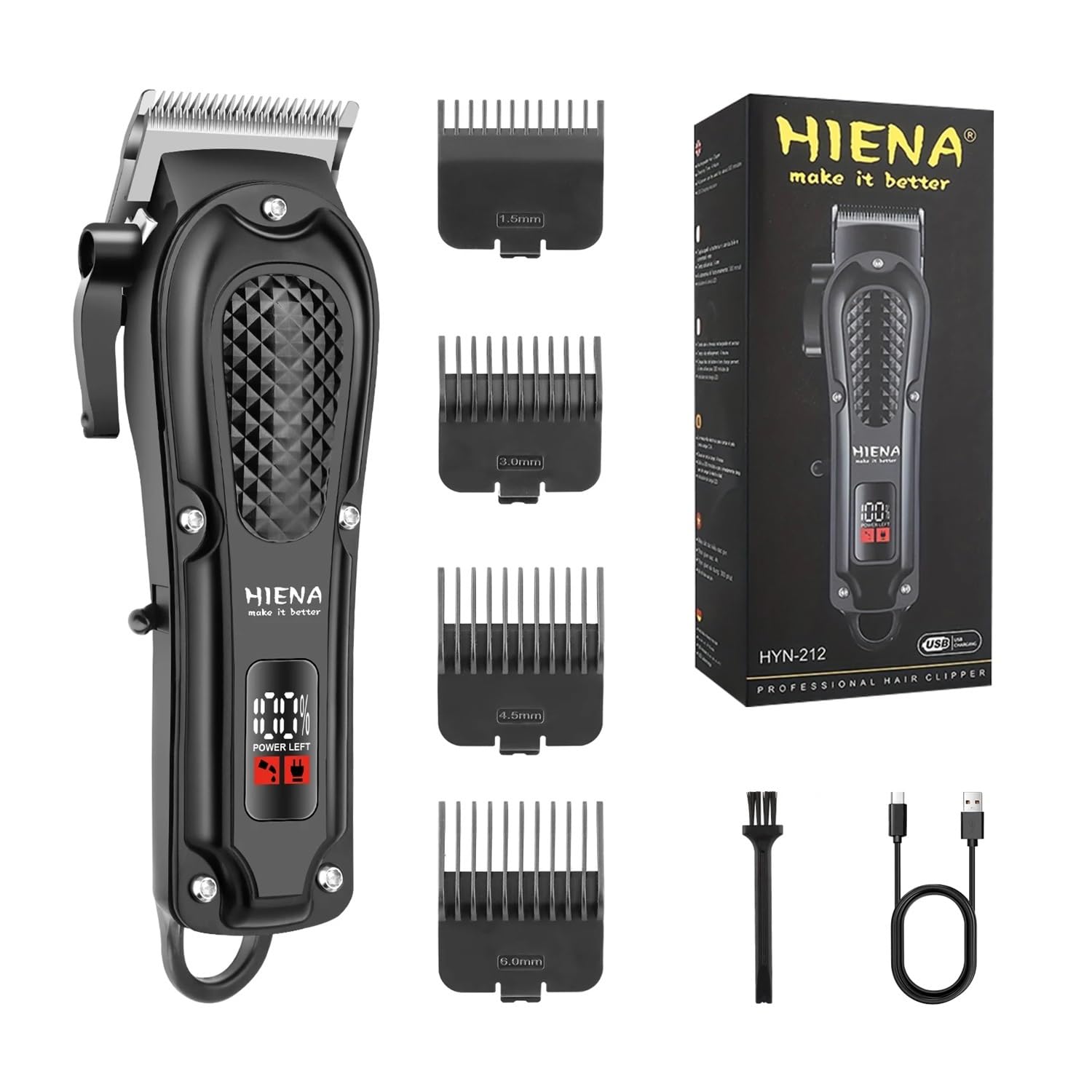 Professional HYN-212 Electric Hair Clipper & Trimmer for Men - Barber Shop Quality Hair Cutting Machine with Scissors Push Design | Perfect for Home Grooming & Salon Styling