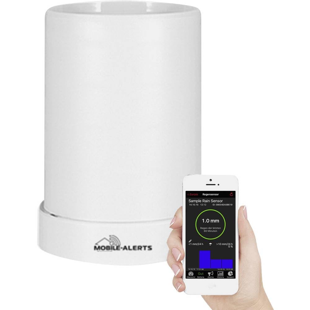 Technoline MA 10650 Pro Series Digital Rain Gauge - Accurate Wireless Rainfall Measurement for Garden, Lawn & Weather Monitoring - White