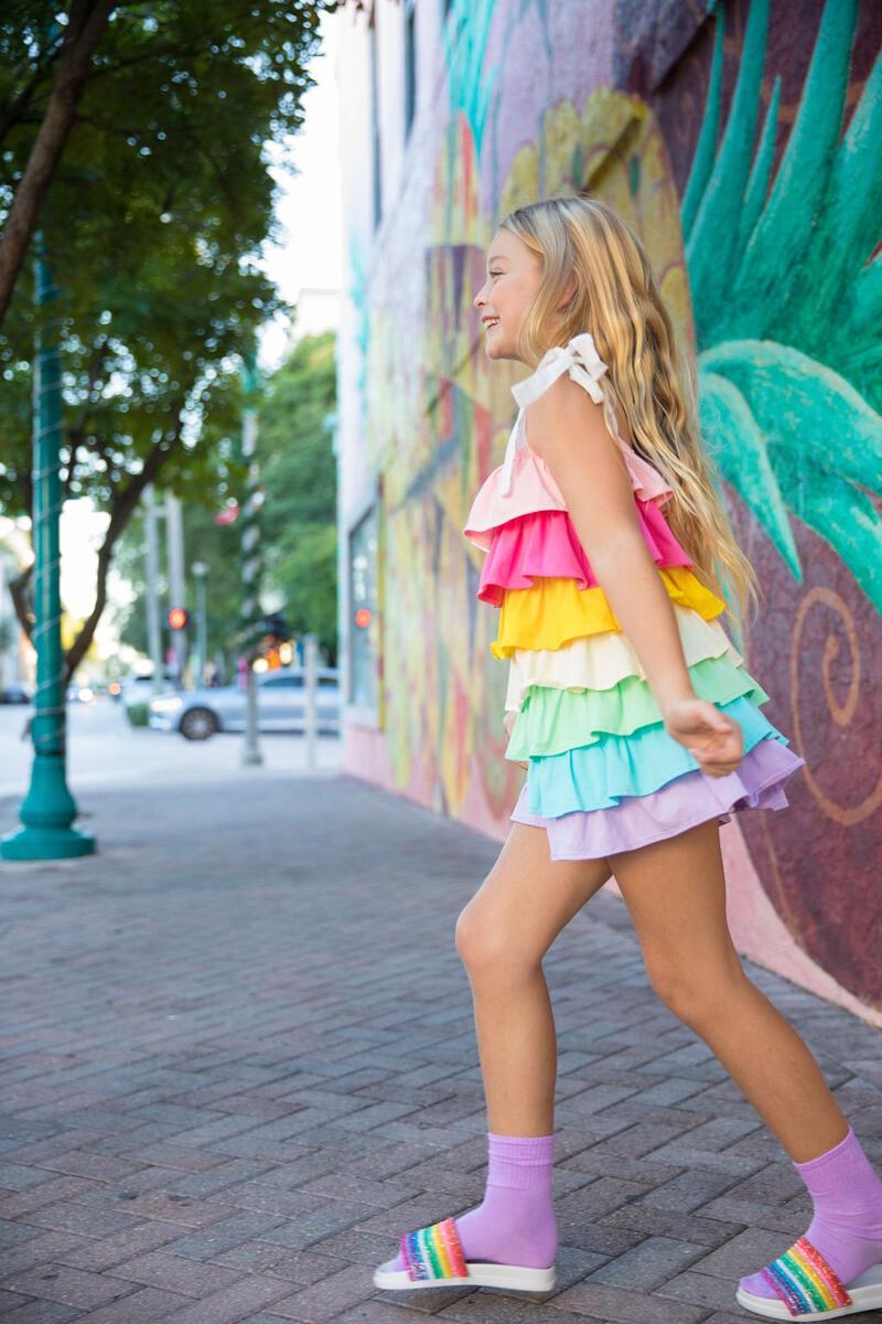 Pastel Ruffle Dress for Women - Flowy Summer Midi Dress with Feminine Ruffles | Perfect for Beach Vacations, Date Nights & Brunch Outings