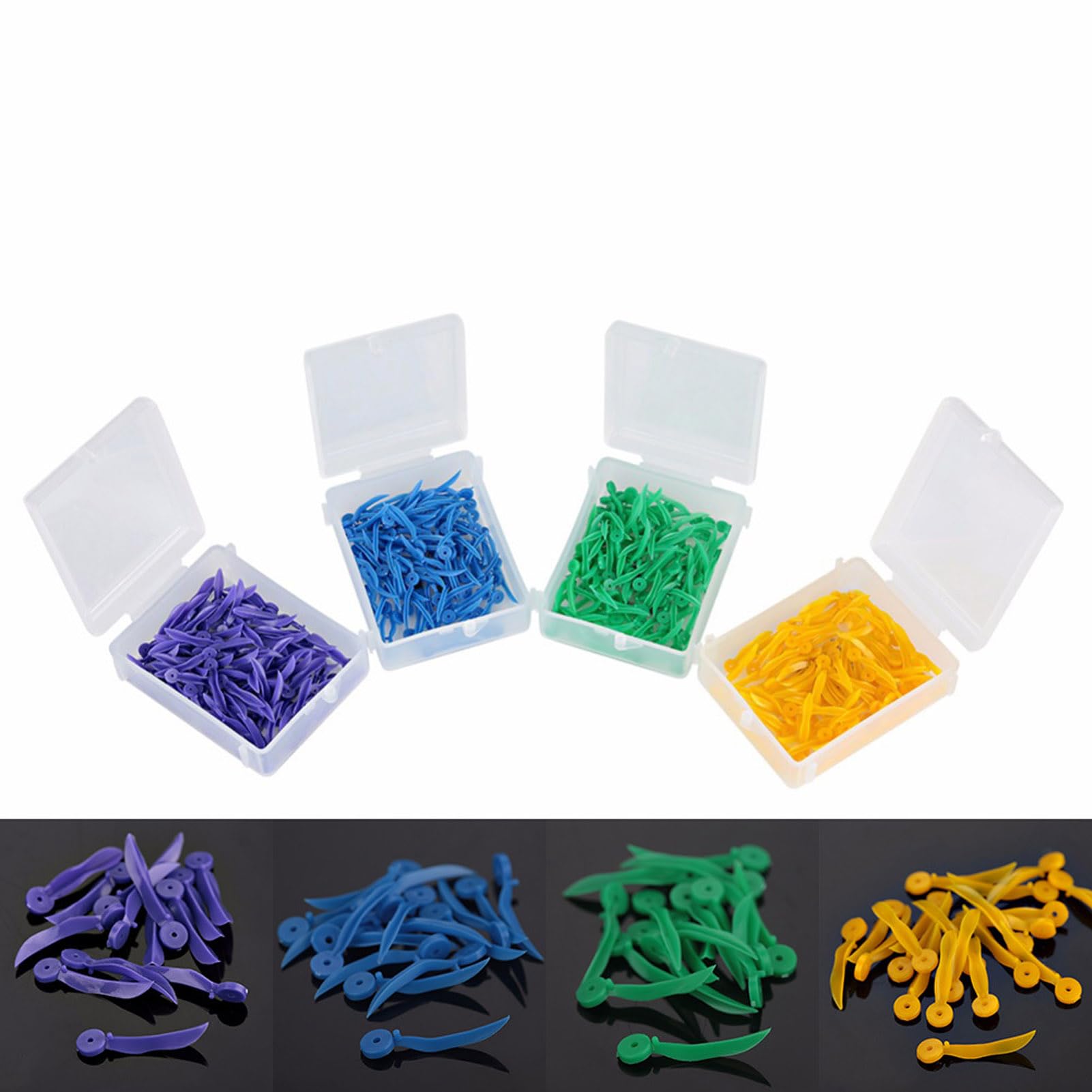 Windplus Dental Wedges 400pcs - Disposable Plastic Dental Wedges with Hole for Sectional Matrix, Interproximal Teeth Fixing (Yellow M) | Perfect for Dental Procedures, Restorations & Orthodontic Work