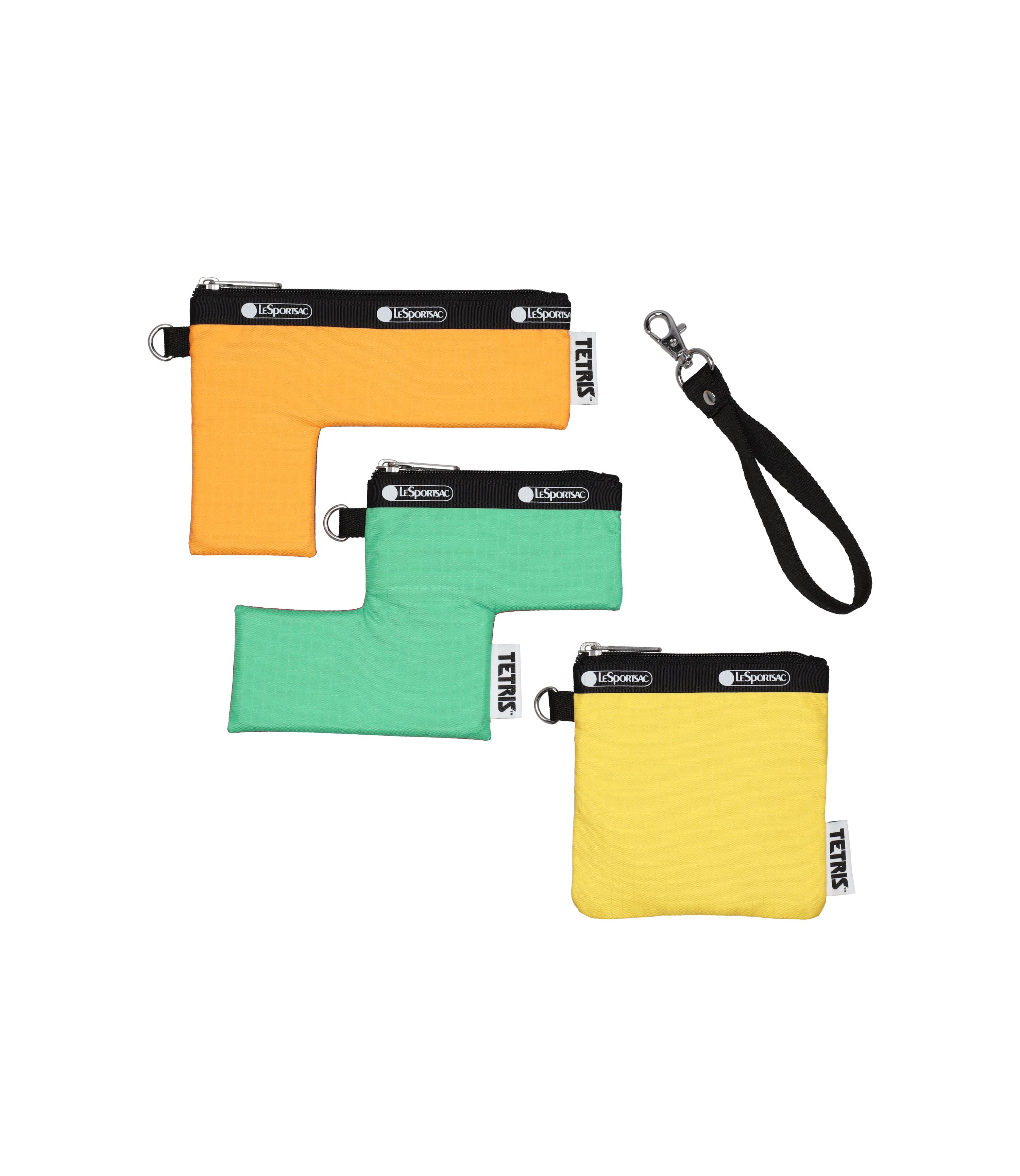 Tetris™ Zip Pouch Set - 3-Piece Waterproof Travel Organizer for Cosmetics, Stationery & Small Accessories | Perfect for Gamers, Office & School Supplies Organization