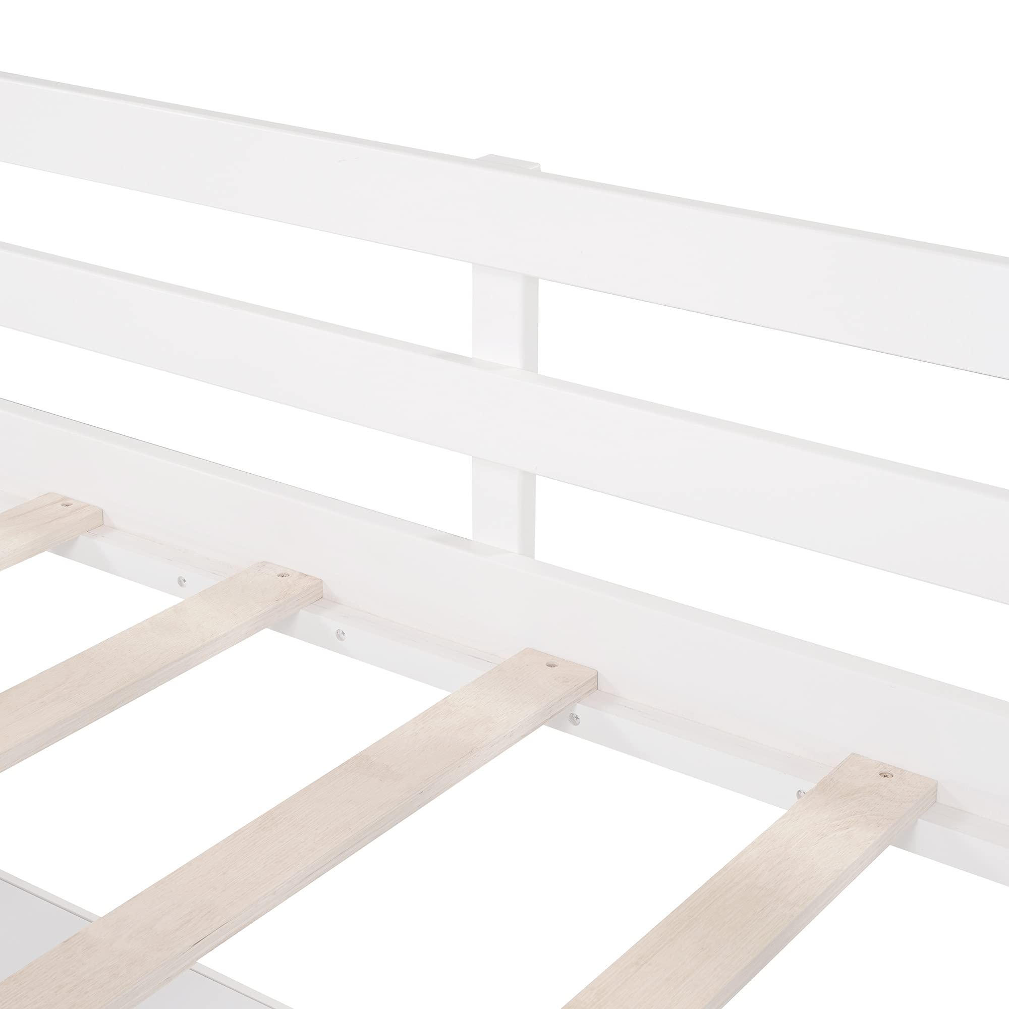 **LZ LEISURE ZONE Twin Size Wood Loft Bed with Shelves – Sturdy Low Loft Bed Frame for Kids & Teens – No Box Spring Needed – Perfect for Small Spaces & Dorm Rooms (White, Twin Loft)**