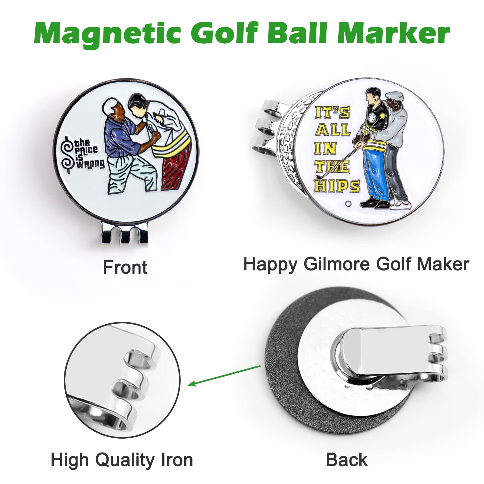 Magnetic Golf Ball Marker & Hat Clip - Funny & Unique Golf Accessories for Men & Women | Perfect Golf Gifts for Players, Tournaments & Casual Games