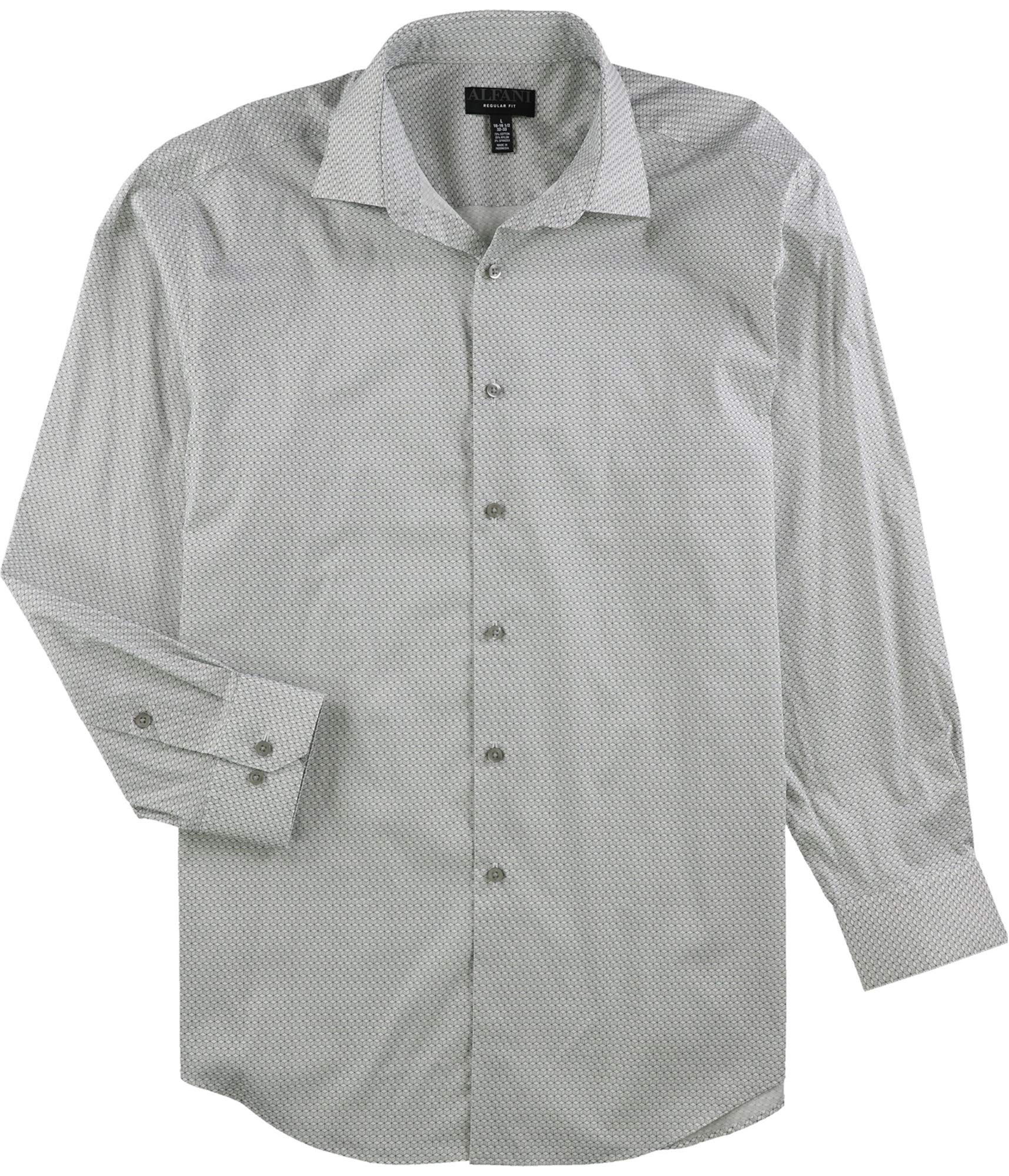 Alfani Men's Tech Shaded Cube Button-Up Dress Shirt | Slim Fit Wrinkle-Resistant Business Casual Shirt for Office, Wedding & Formal Events