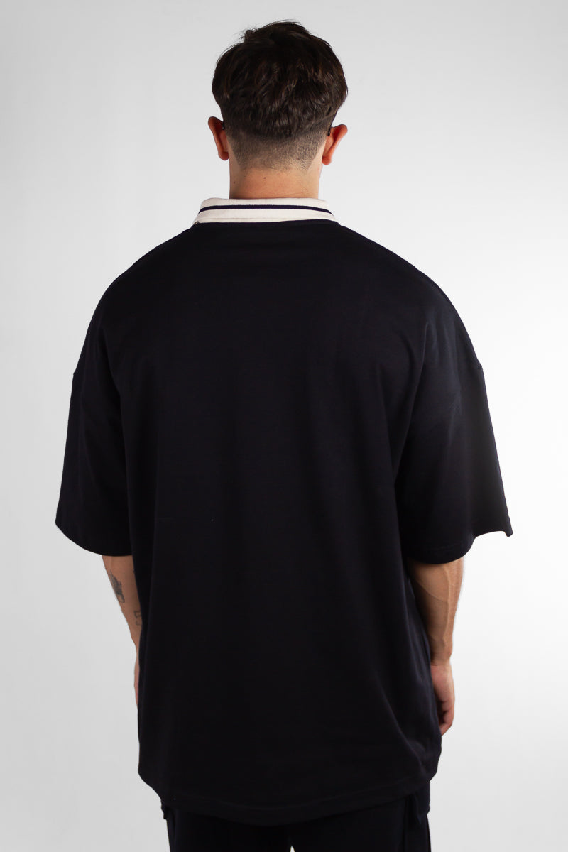 Oversize Black Raw Edge Chambray Shirt for Men - Casual Loose Fit Shirt for Streetwear, Layering & Everyday Outfits