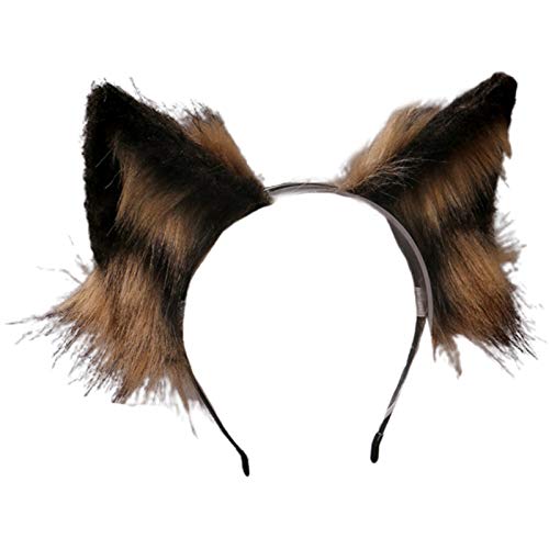 Realistic Furry Wolf Cat Ears Headband - Fluffy Faux Animal Hair Hoop for Lolita, Anime, Halloween & Cosplay Costume - Perfect for Costume Parties, Cosplay Events and Themed Gatherings