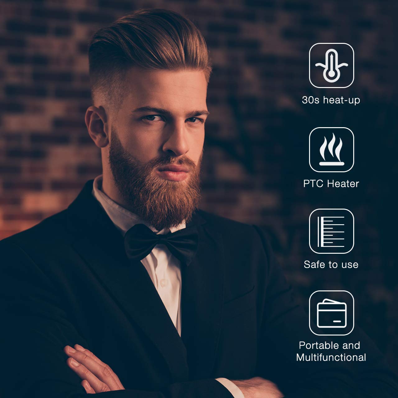 Scotputt Electric Beard Comb & Hair Styling Iron for Men - Professional Mustache & Sideburns Straightener - Perfect for Grooming, Styling & Daily Use at Home or Travel