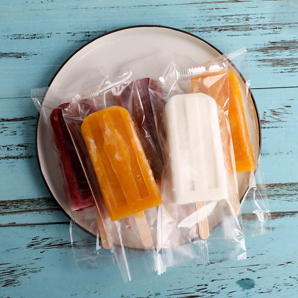 100 Pcs Cabilock Popsicle Bags - Reusable Ice Cream Storage Bags with Sticks for Homemade Treats | Perfect for DIY Frozen Desserts, Summer Snacks & Kids' Party Favors