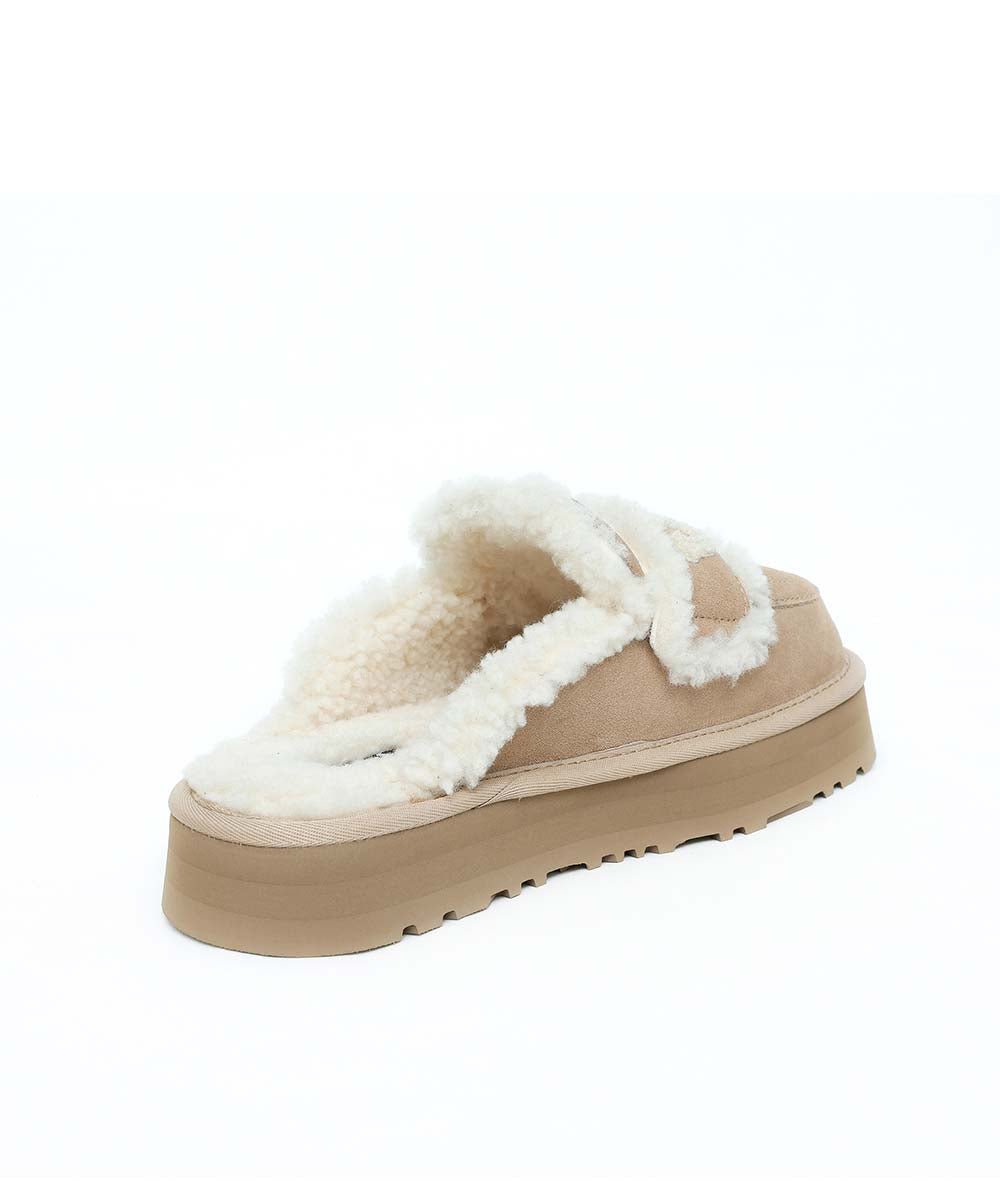 Women's UGG Violet Platform Slippers - Cozy Fuzzy House Shoes with Thick Sole for Indoor/Outdoor Wear - Perfect for Winter, Lounging & Errands