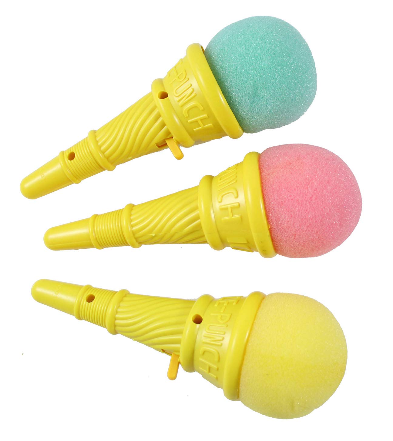 Bulk 12 Small Ice Cream Cone Shooter Popper Toys - Foam Ball Launcher Fun Novelty Party Favors for Kids Birthday, Carnival & Summer Outdoor Games