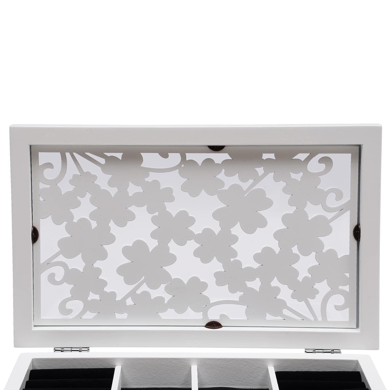 TFCFL 6-Layer Wooden Jewelry Box Organizer for Women - 5 Drawers Storage Case for Rings, Watches, Necklaces & Accessories (White) | Perfect for Bedroom Vanity, Travel & Gift Giving
