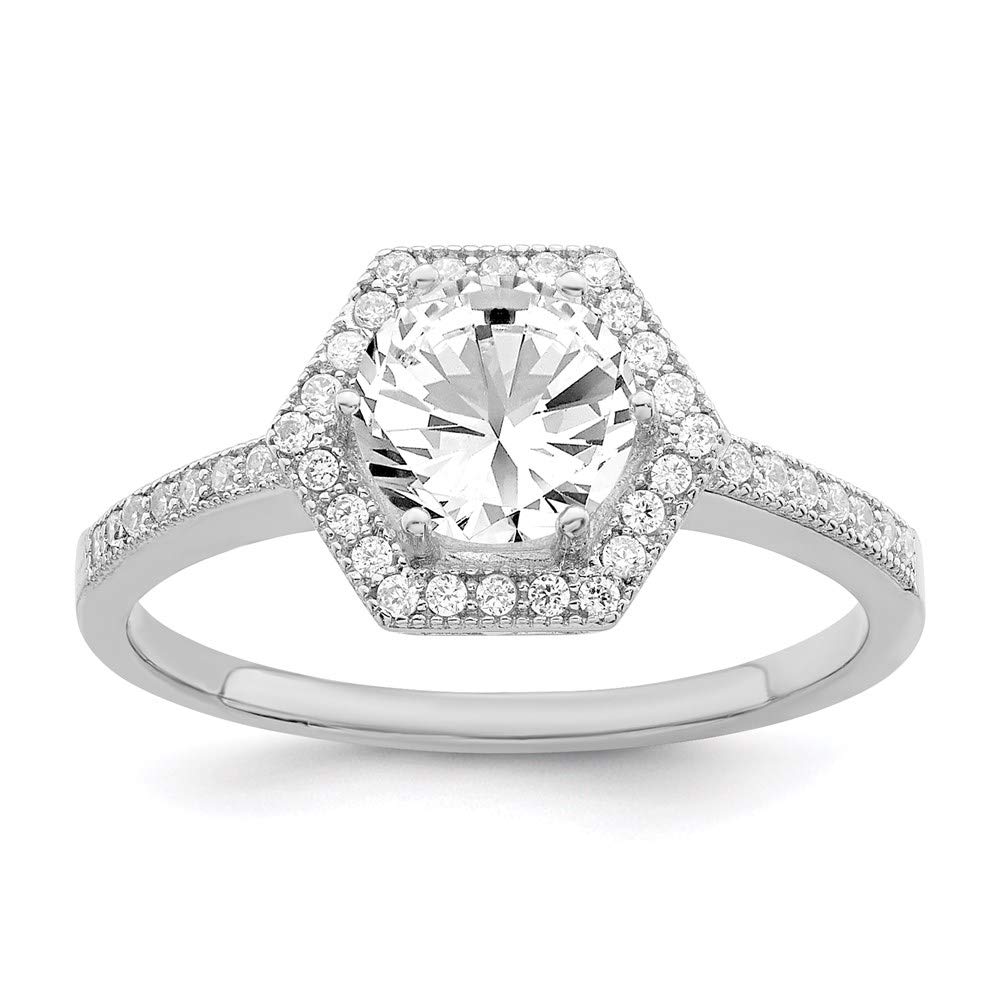 925 Sterling Silver Cubic Zirconia Brilliant Embers Ring - Elegant Women's Fine Jewelry Gift for Anniversary, Birthday & Valentine's Day | Perfect for Date Night, Party & Special Occasions