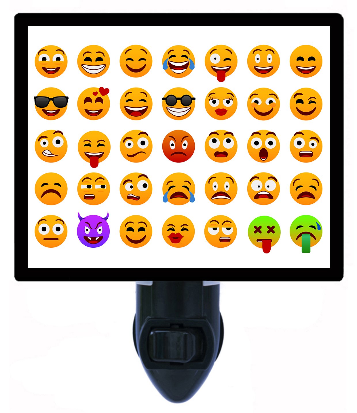 Emoji LED Night Light - Smiley Face Mood Light for Kids & Adults - Bedroom, Nursery, Bathroom, Hallway Decor