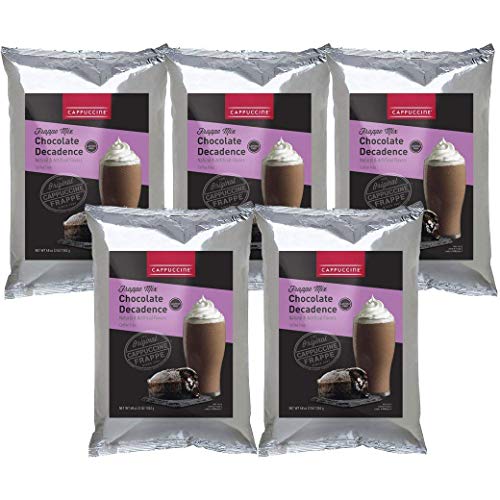 Premium Cappuccino Ice Coffee Frappe Mix - Chocolate Decadence Flavor (5 Bags) | Perfect for Iced Coffee Lovers, Cafes & Home Baristas | Great for Summer Drinks, Desserts & Entertaining