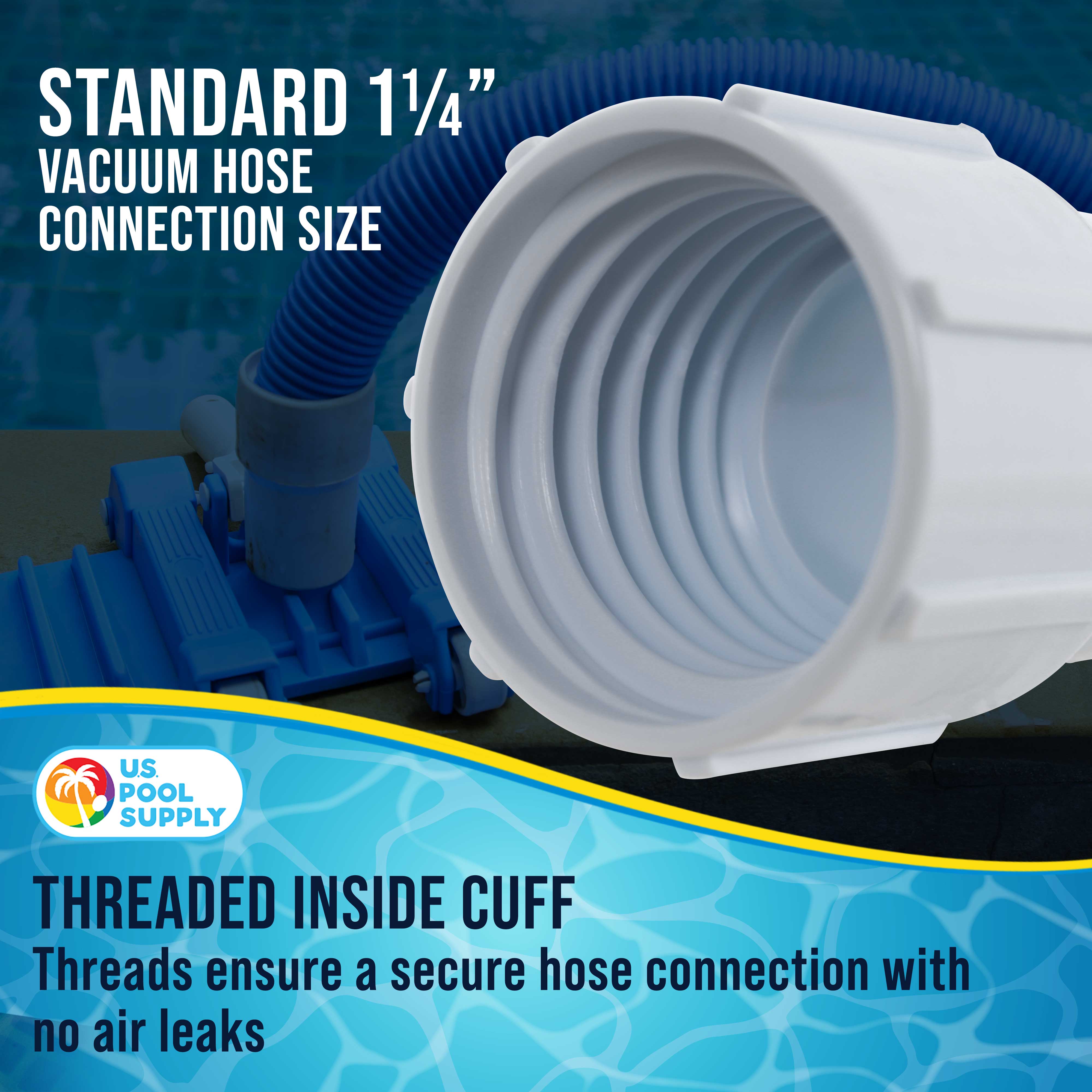 1 1/4 Inch Pool Hose Cuff Replacement - 2 Pack Threaded Spiral Wound Vacuum Hose Connector for Swimming Pools | Durable Repair Kit for Pool Cleaner Hoses & Maintenance Accessories