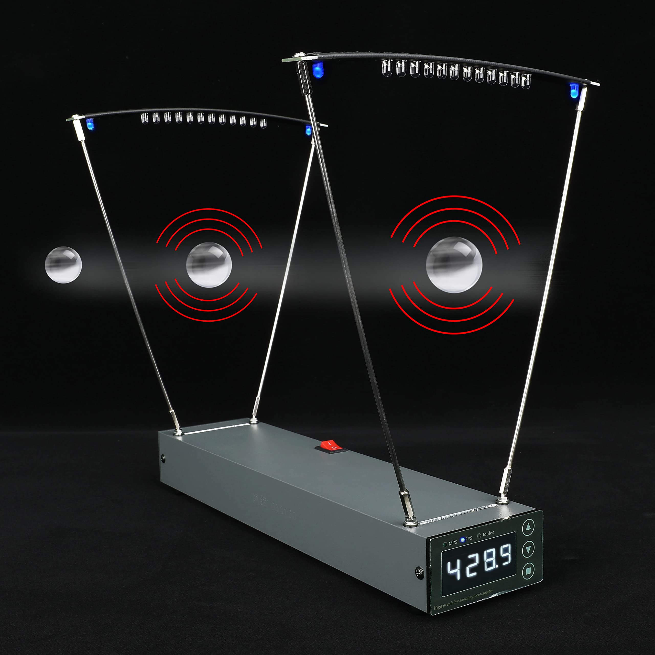 Ballistic Precision Chronograph - High Accuracy Bullet & Bow Velocity Tester with FPS/MPS Readings - Perfect for Shooting Ranges, Archery Practice & Slingshot Speed Measurement