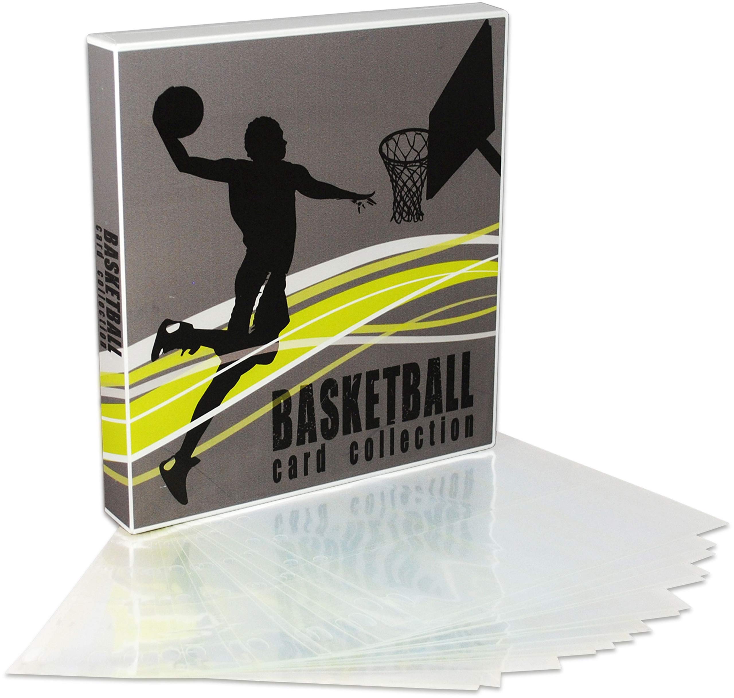 Unikeep Basketball Themed Trading Card Binder - 10 Nine-Pocket Pages, Locking Latch for Secure Storage (Shadow, Poly Ring) | Perfect for NBA Card Collectors & Sports Memorabilia Organization